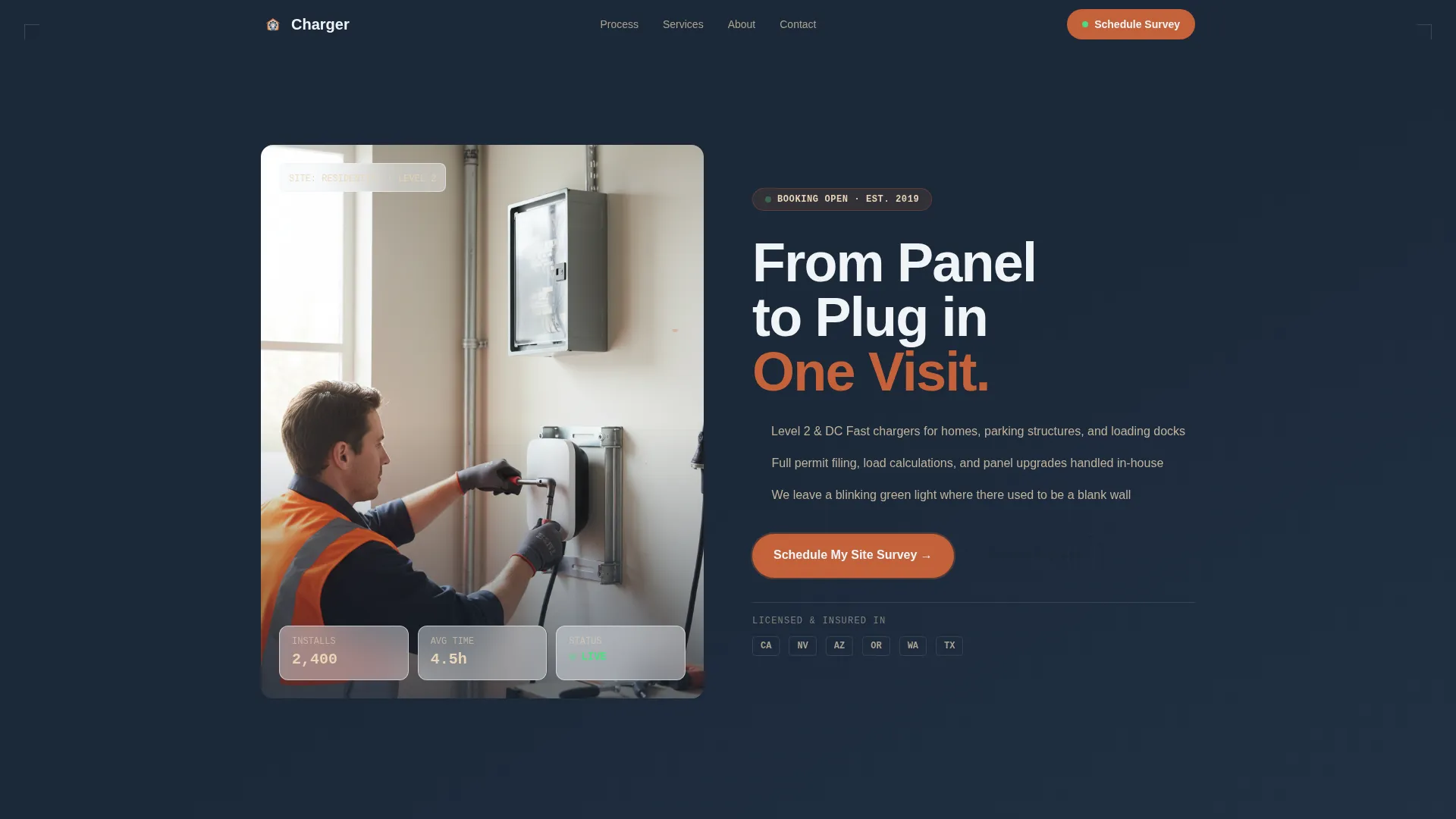 EV Charger Installation Landing Page Template
