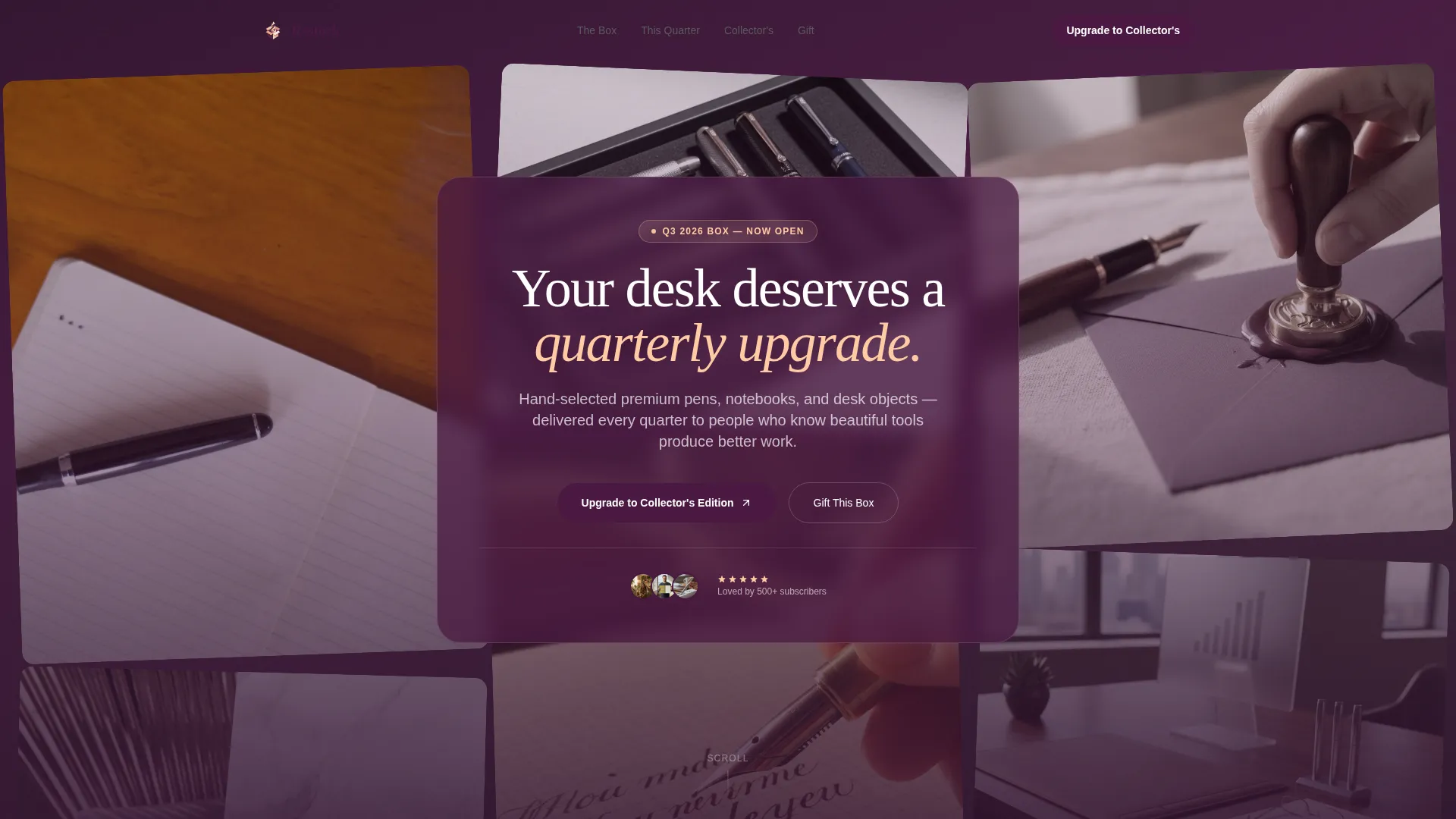 Luxe Office Supplies Subscription Box Landing Page