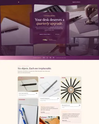 Luxe Office Supplies Subscription Box Landing Page