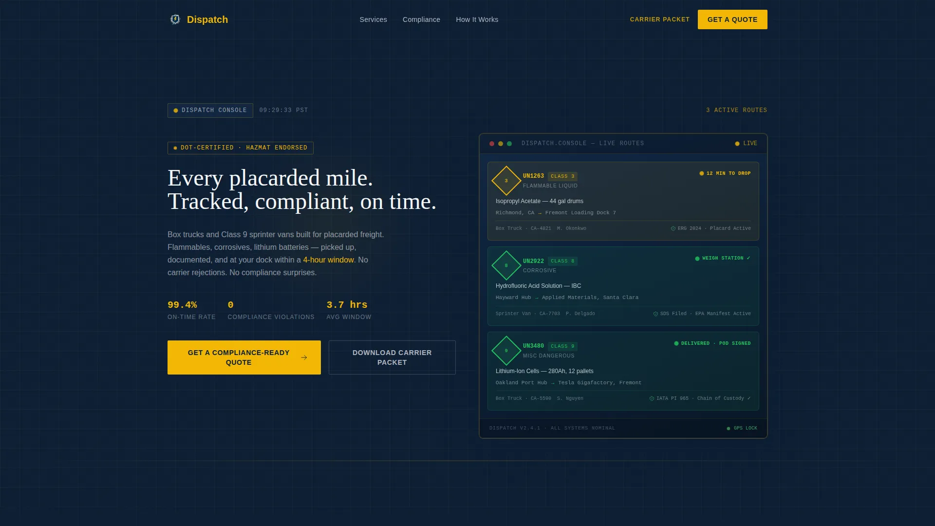 Compliant Hazmat | Free Website Template | Rocket