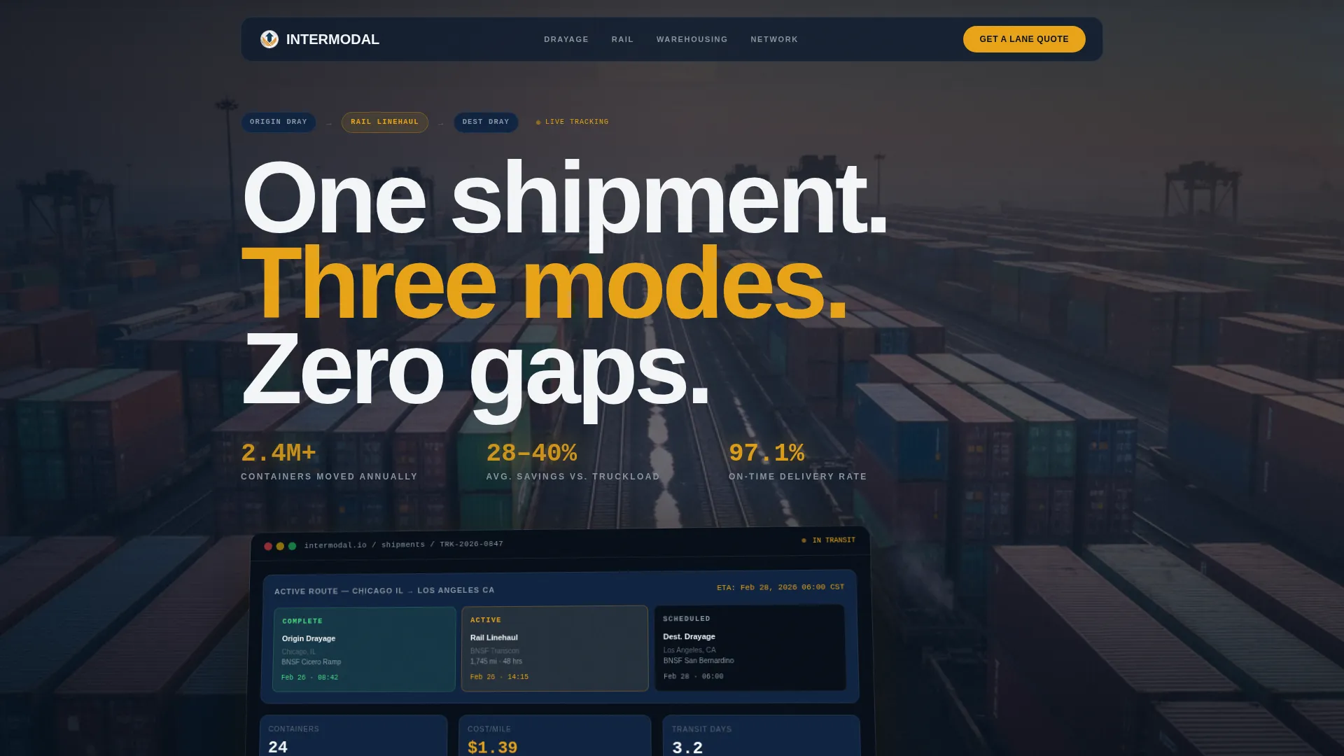 Freight Landing Page Template for Logistics Providers