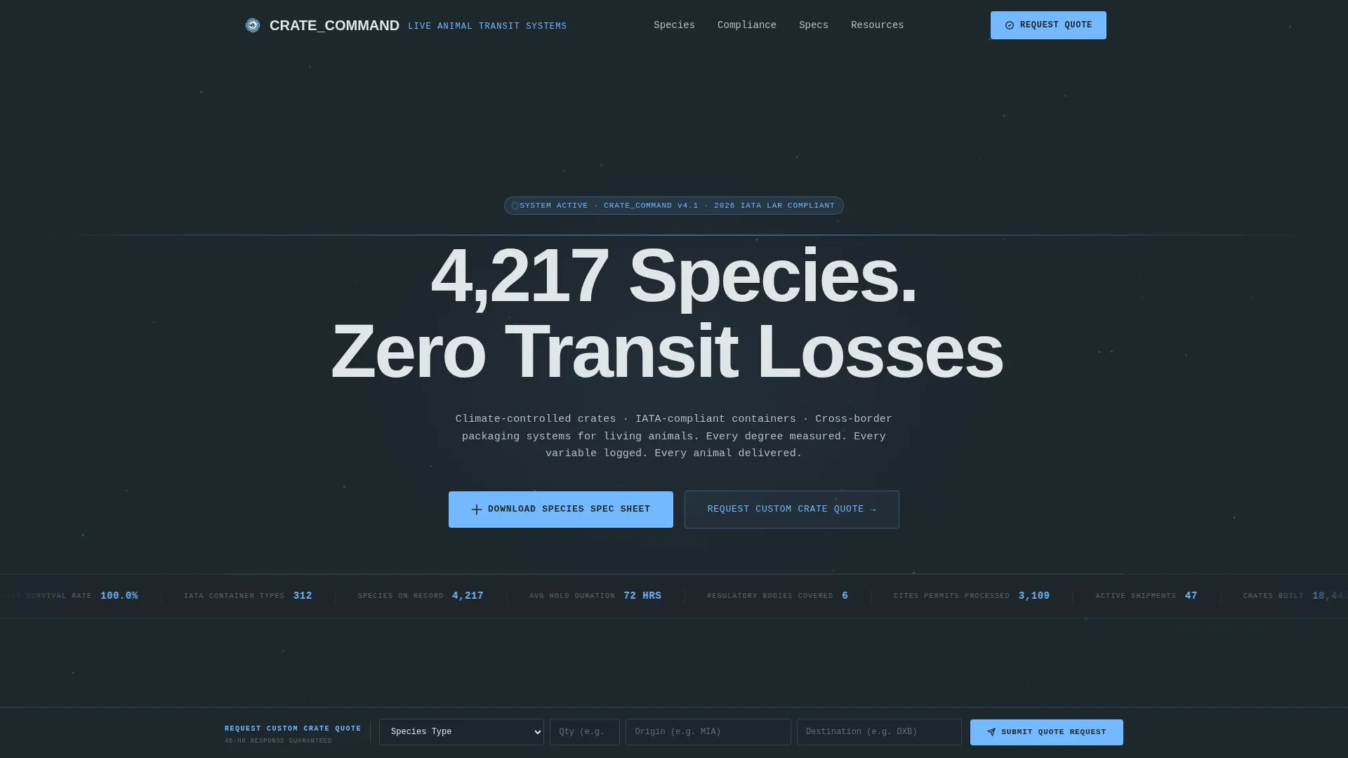 Precision Animallogistics | Free Website Template | Rocket
