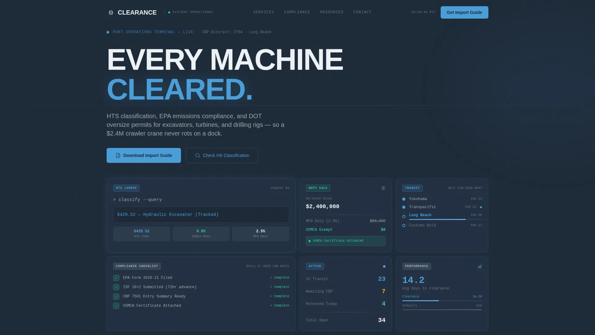 Precision Equipment | Free Website Template | Rocket