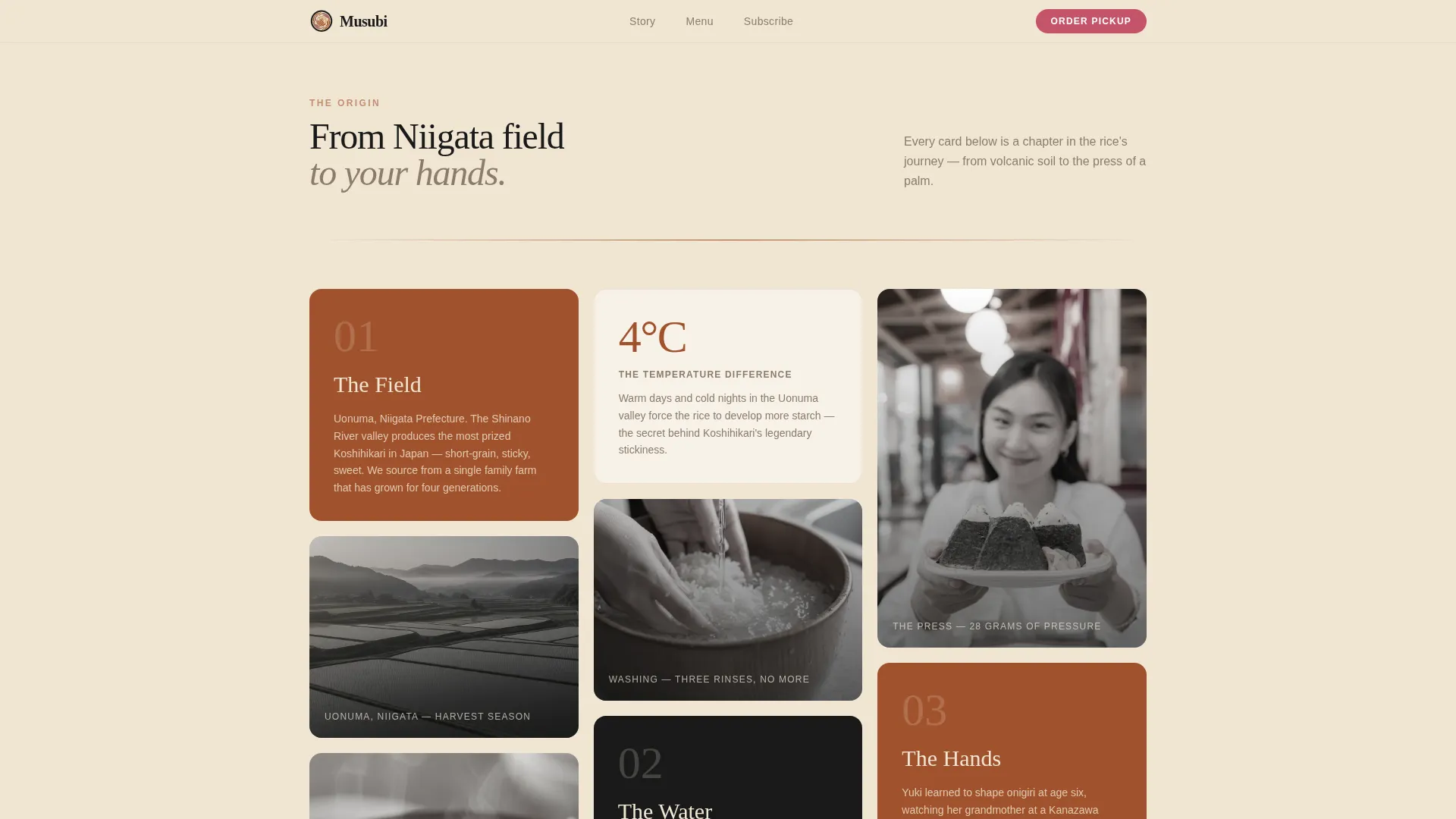 Onigiri Shop Landing Page Template - Luxe Minimal