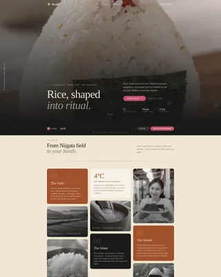 Onigiri Shop Landing Page Template - Luxe Minimal
