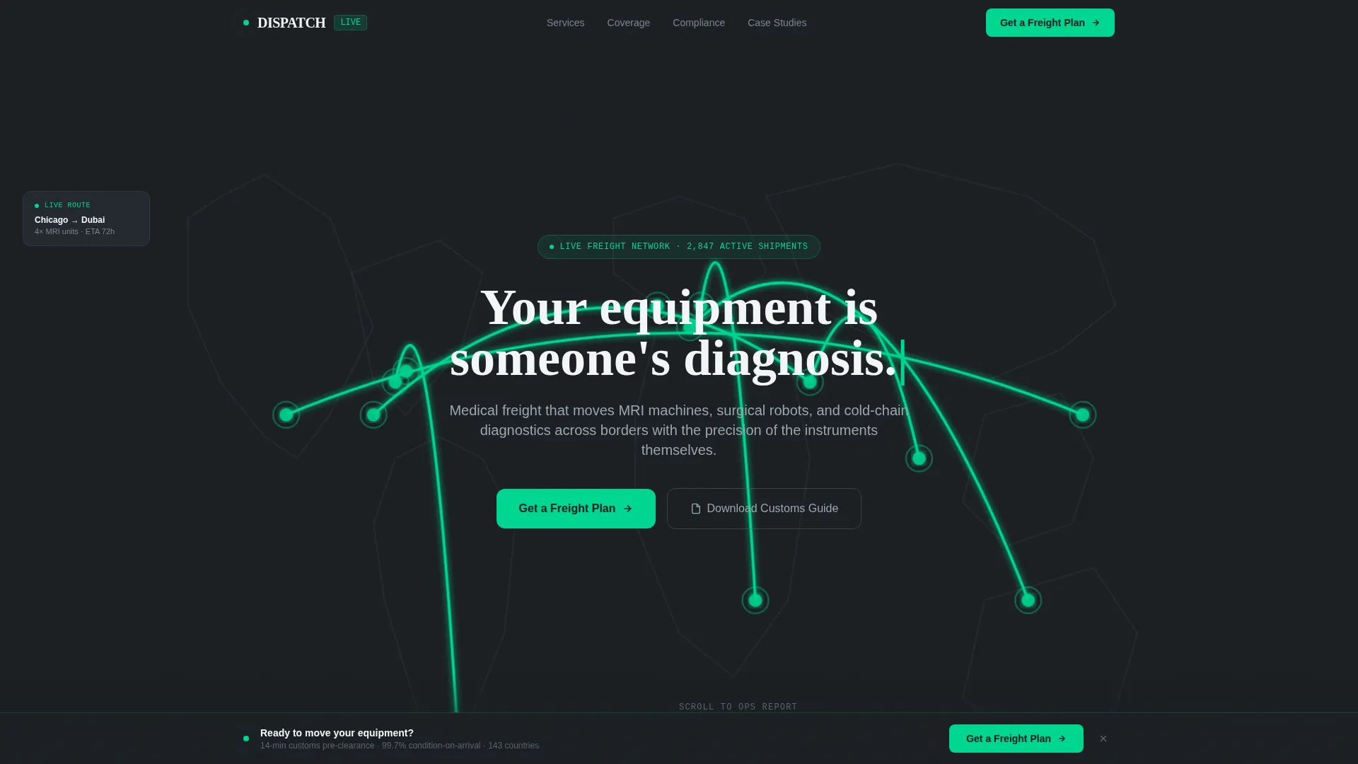 Precision Medicalfreight | Free Website Template | Rocket