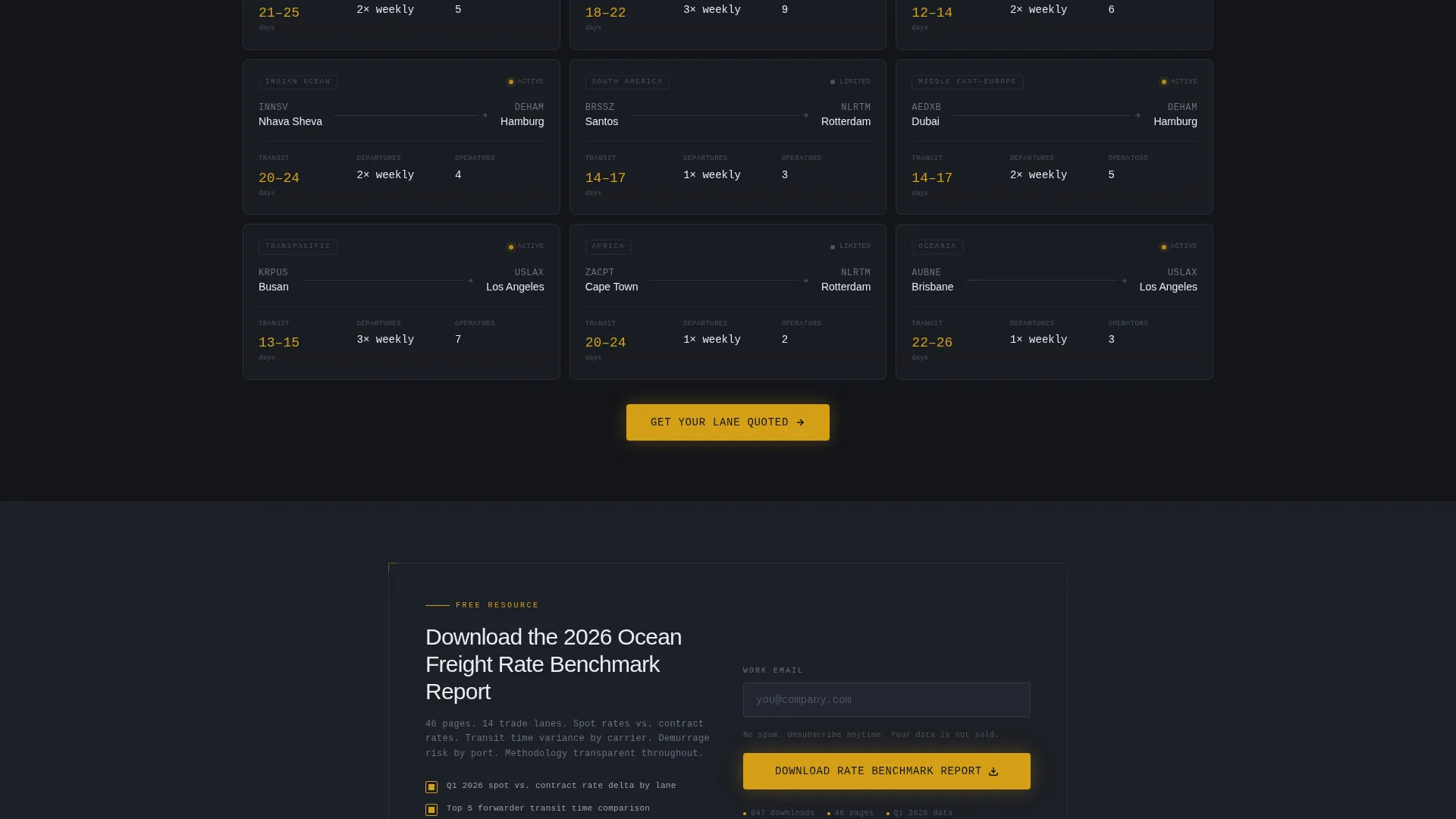 Ocean Freight Forwarder Landing Page Template