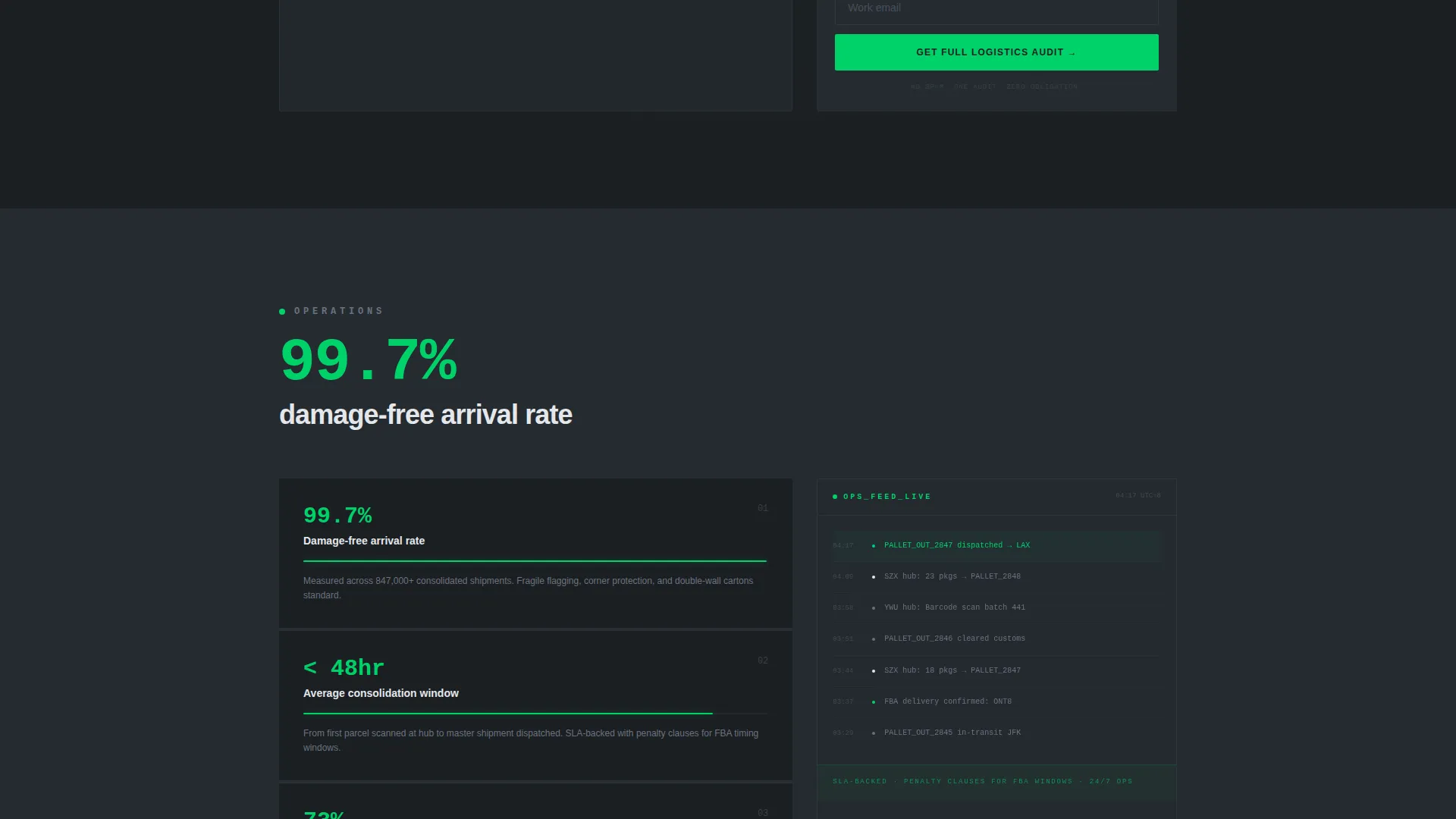 Package Consolidation Service Landing Page Template