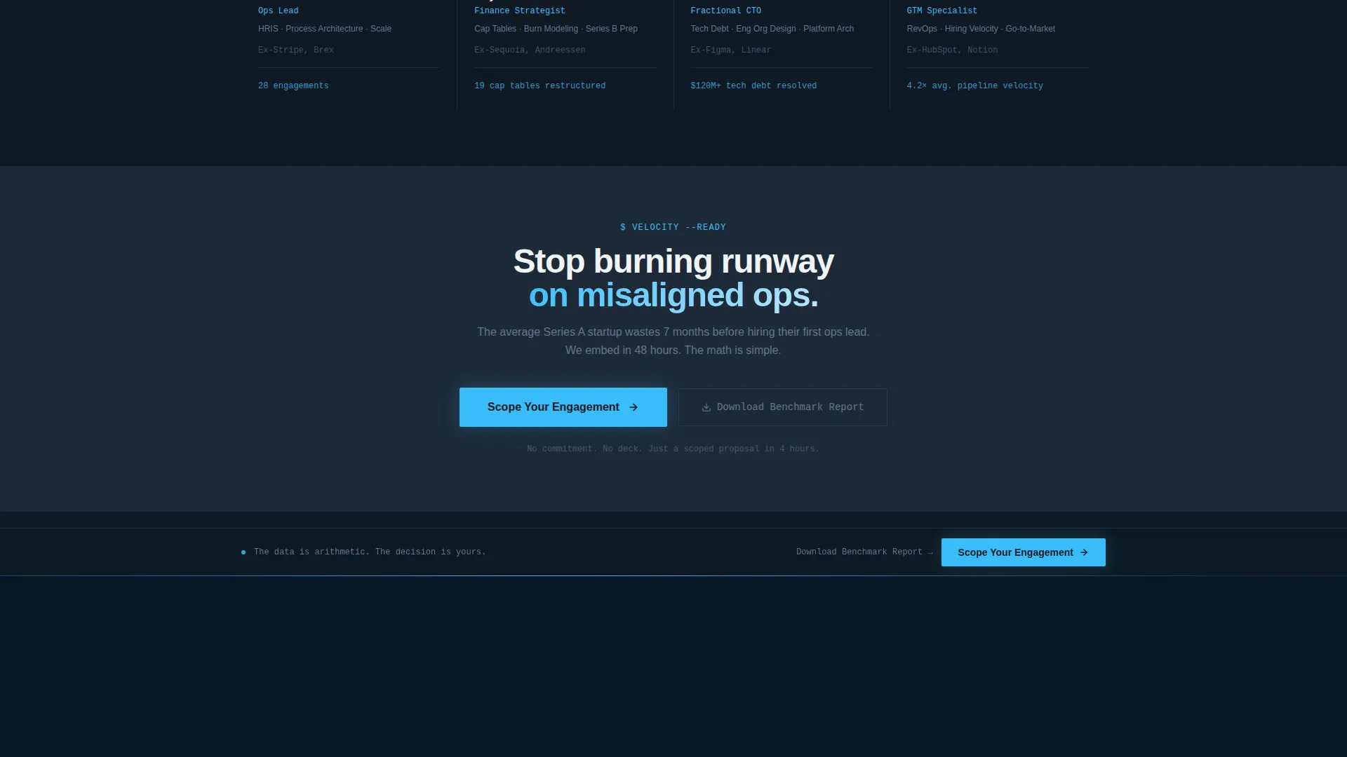Strategic Startup Advisory & Engagement Estimator Website Template