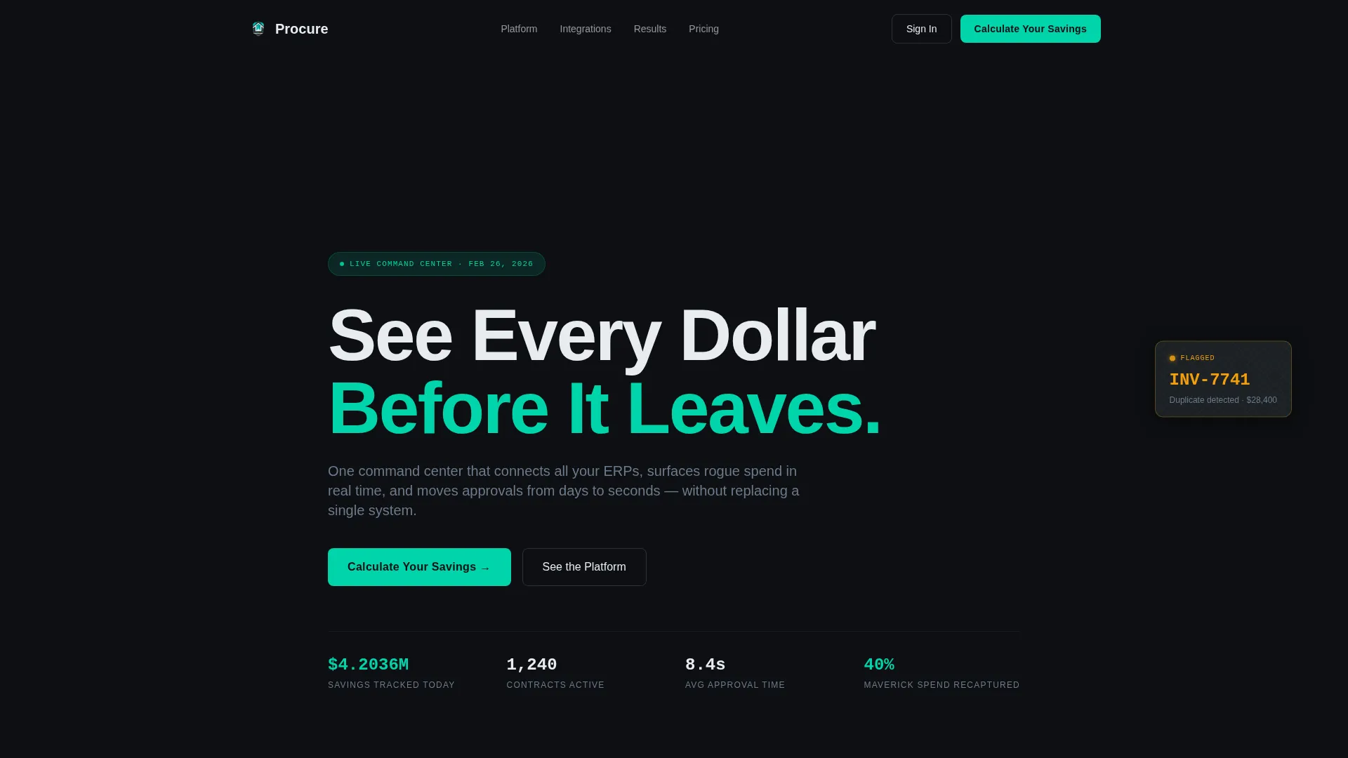 Procurement Platform Landing Page Template