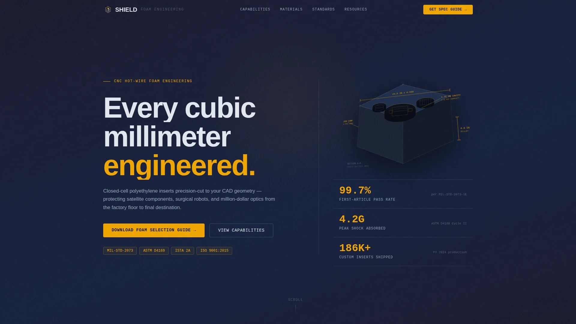 Precision Protective Packaging Landing Page Template