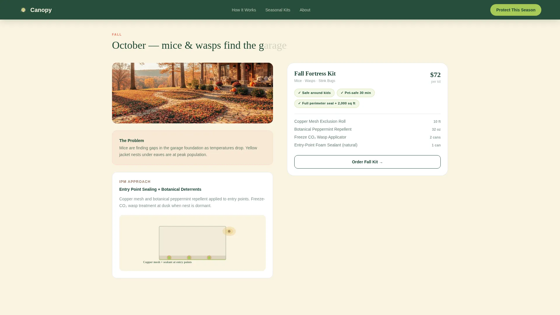 Seasonal Pest Management Landing Page Template
