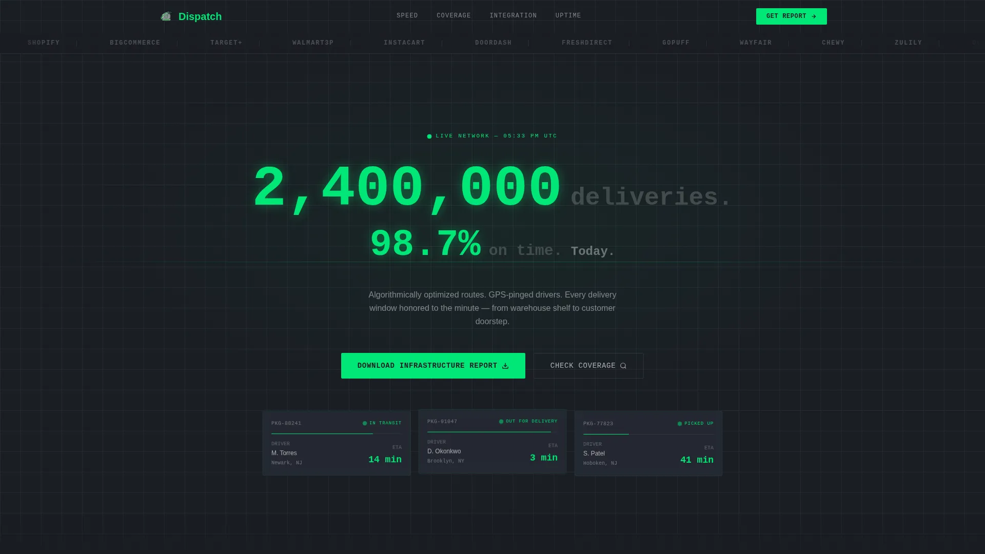 Same-Day Delivery Landing Page Template