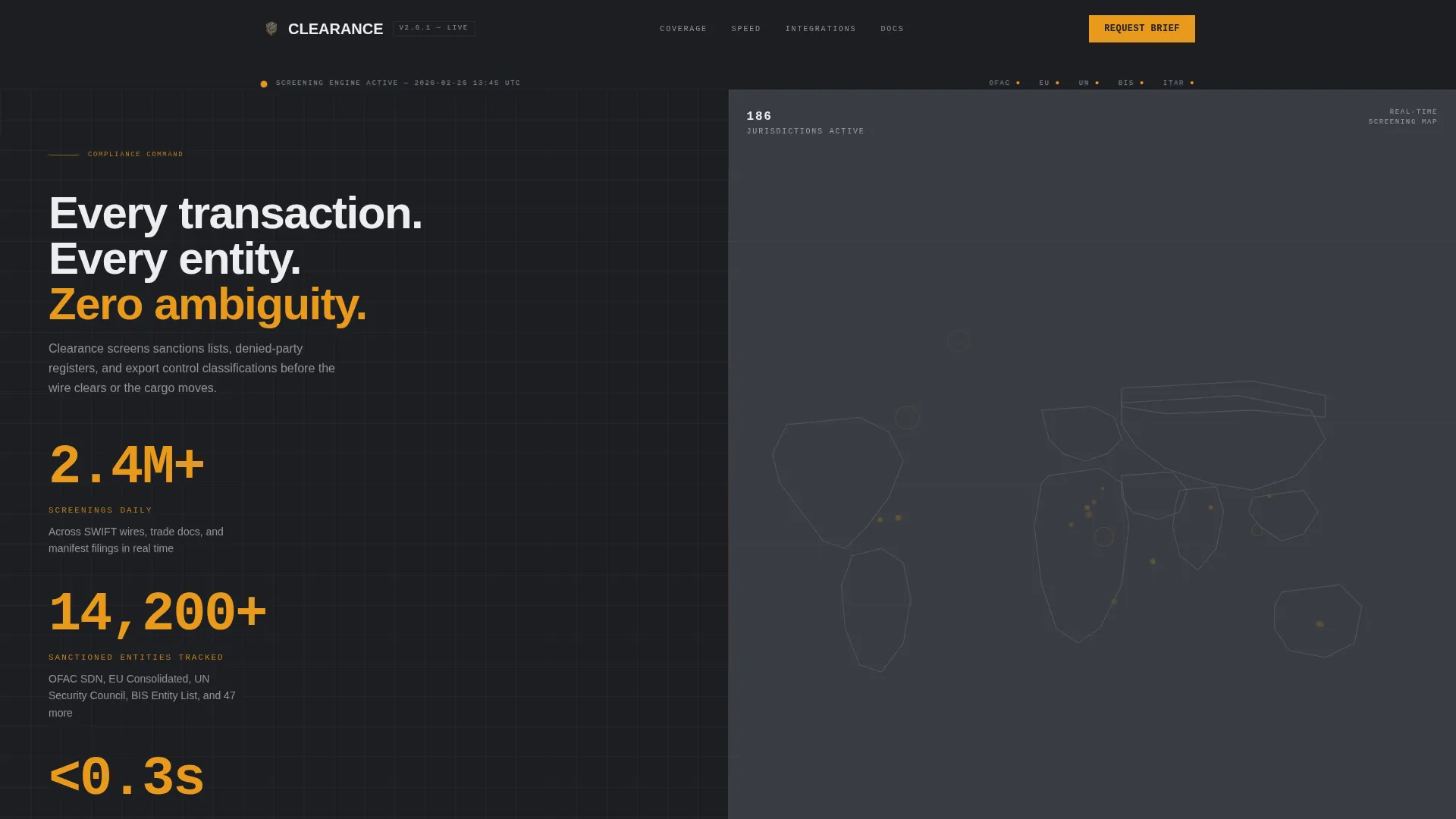 Sanctions Compliance Landing Page Template
