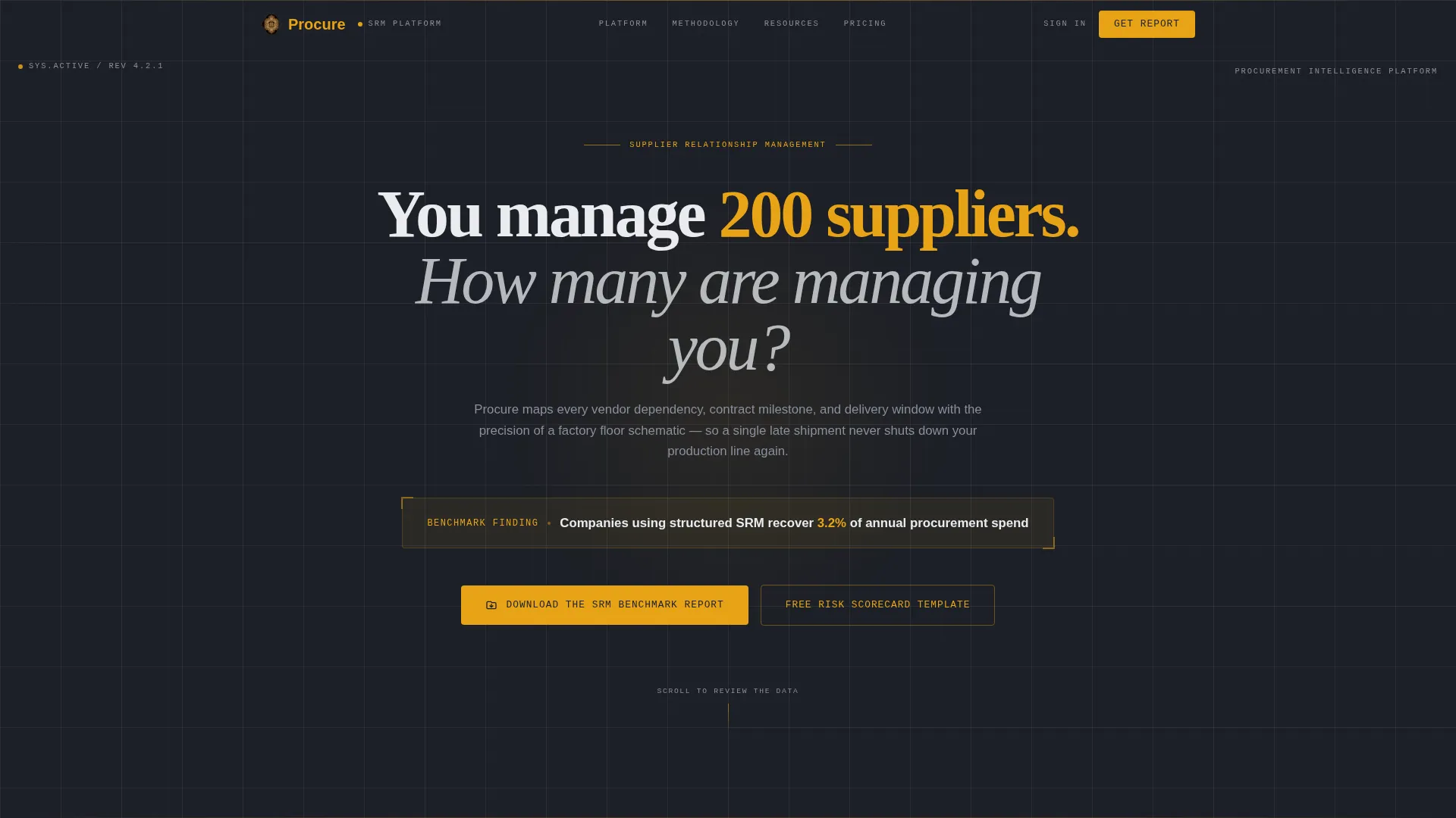 Supplier Relationship Management Landing Page Template