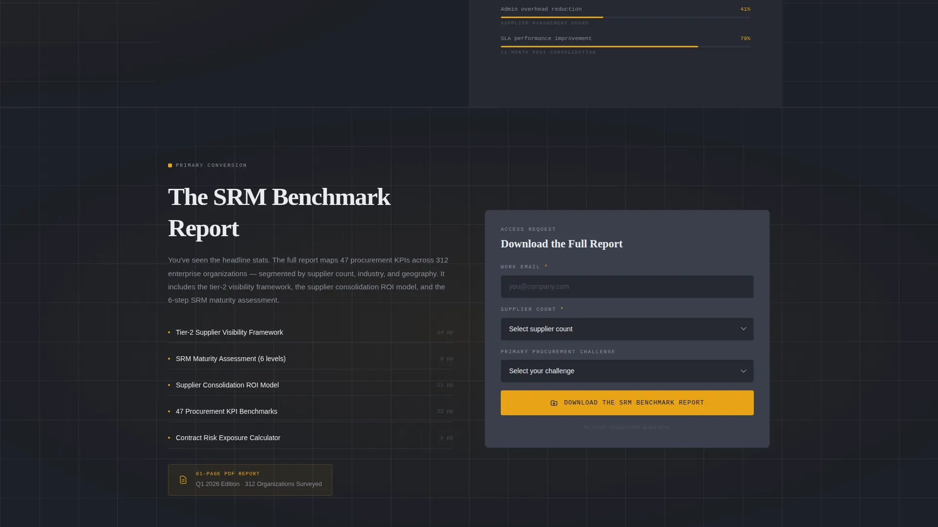 Supplier Relationship Management Landing Page Template