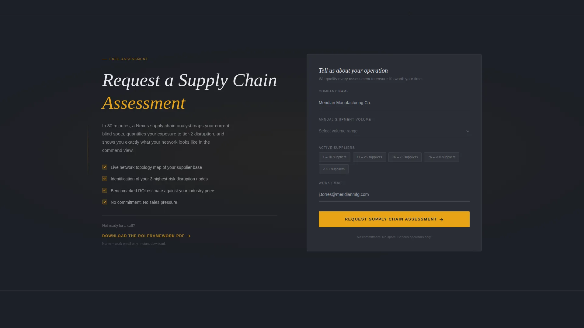 Realtime Supply Chain Analytics Landing Page Template