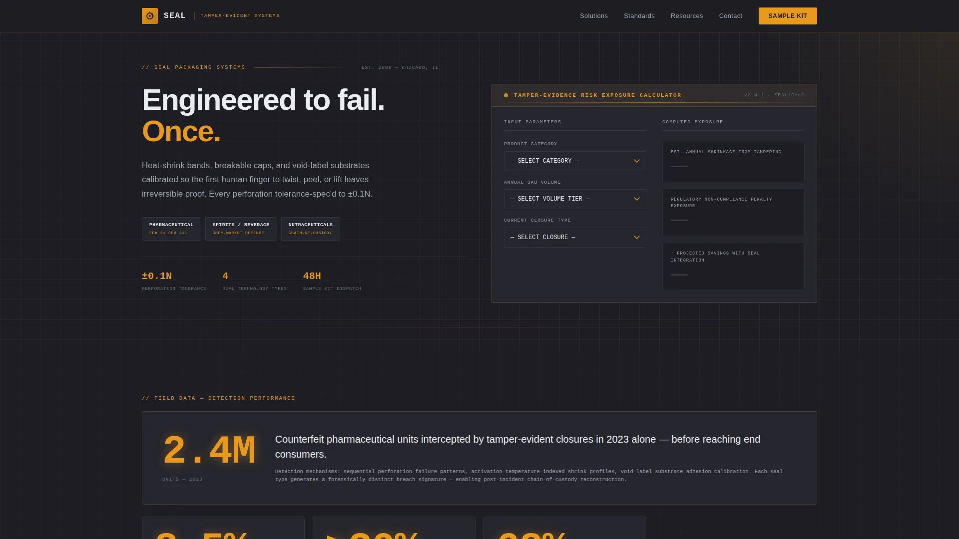 Tamper-Evident Packaging Landing Page Template