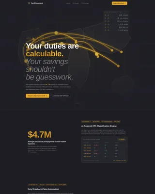Tariff & Duty Management Landing Page Template