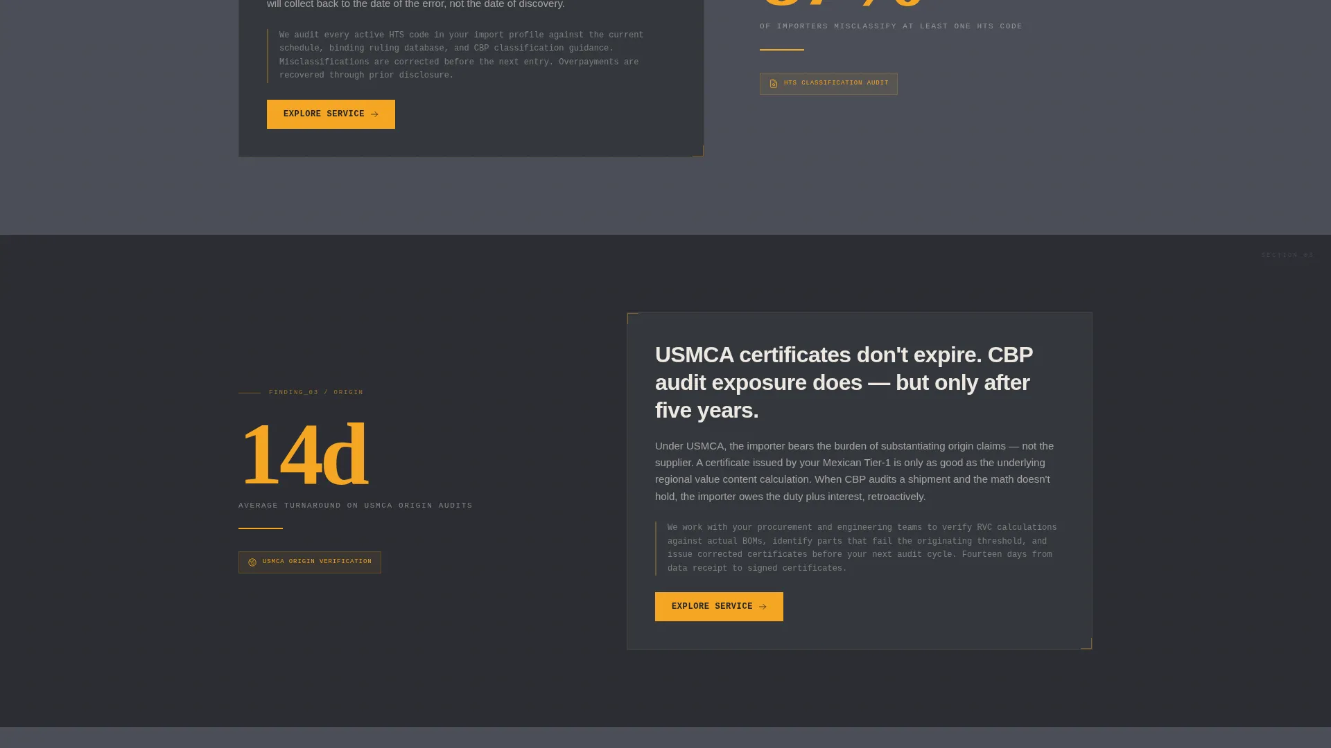 Advisory Landing Page Template for Trade Compliance Firms
