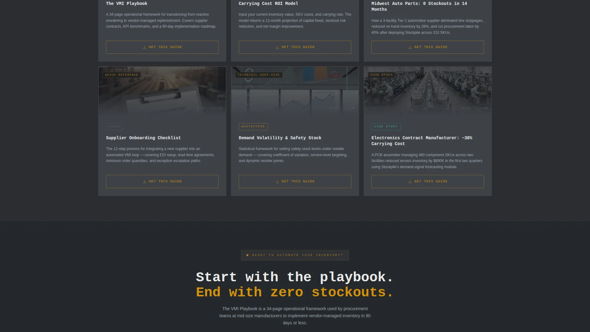 Vendor Managed Inventory Landing Page Template