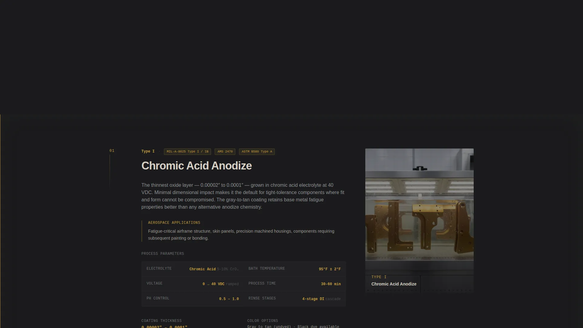 Aerospace Anodizing Services Website Template