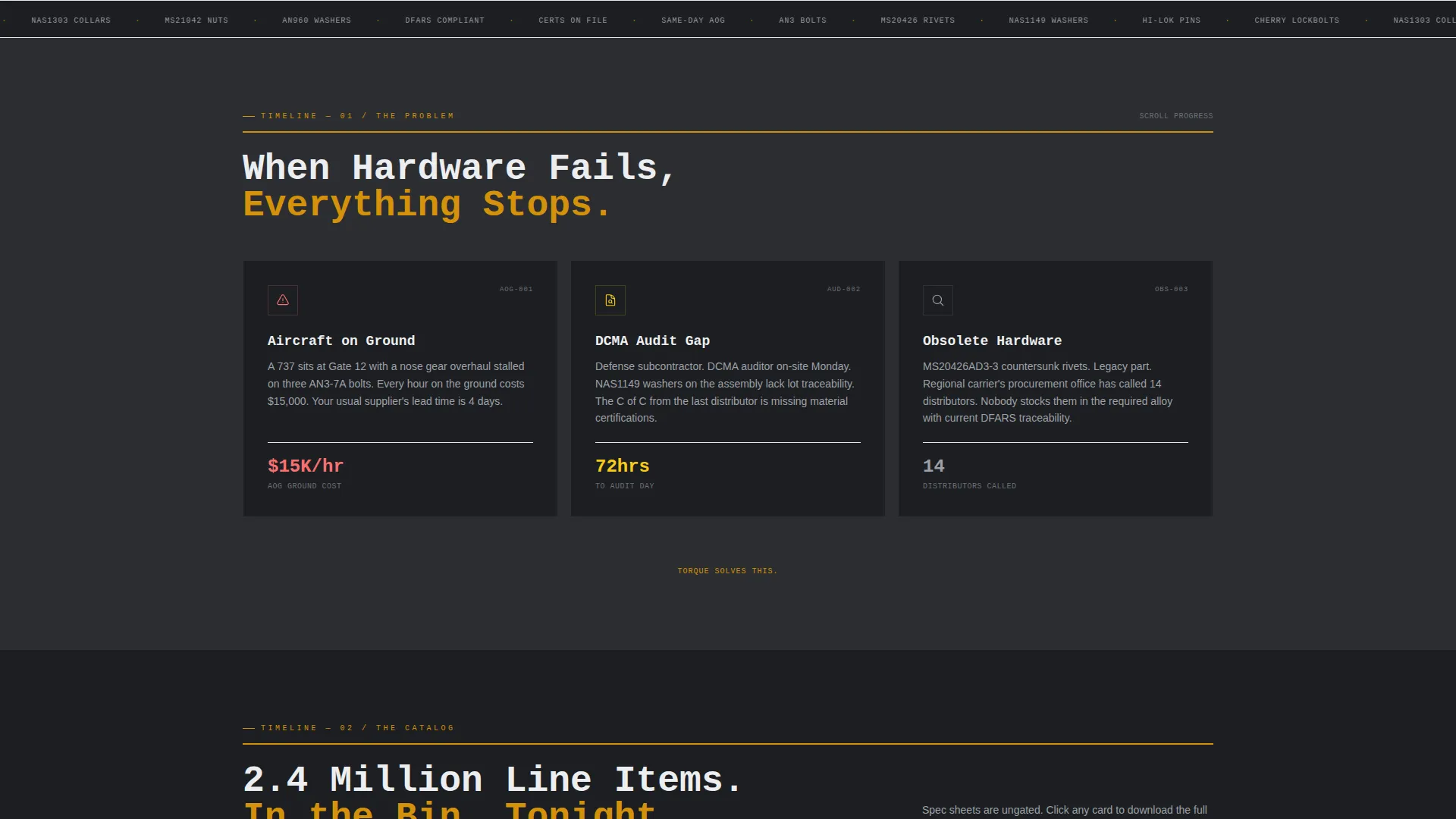 Aerospace Fastener & Hardware Distributor Website Template