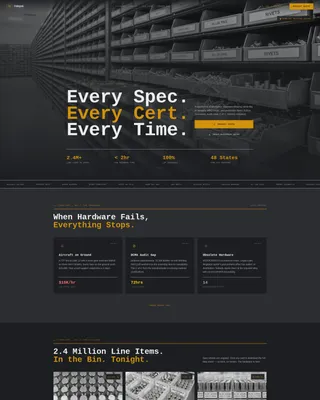 Aerospace Fastener & Hardware Distributor Website Template