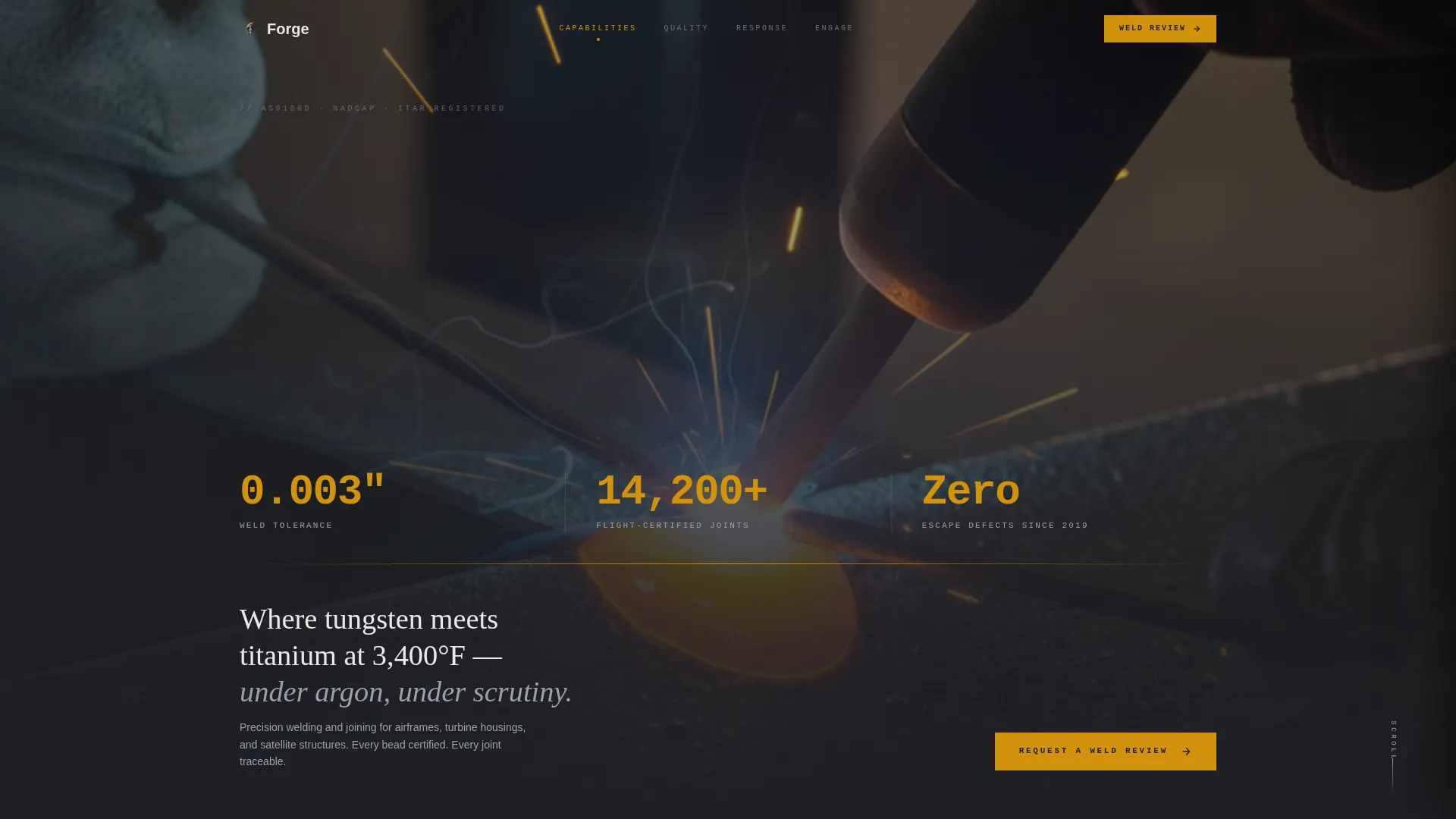 Aerospace Welding & Joining Services Website Template