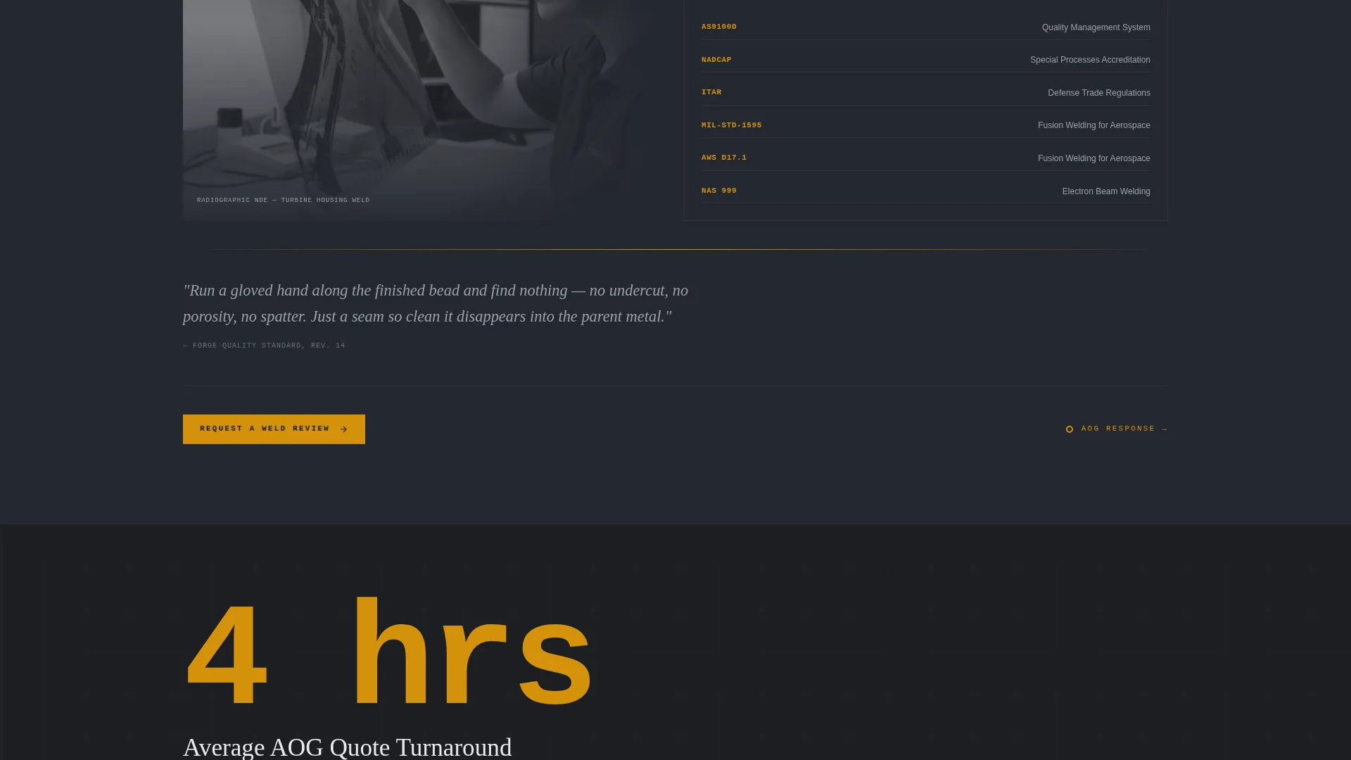Aerospace Welding & Joining Services Website Template