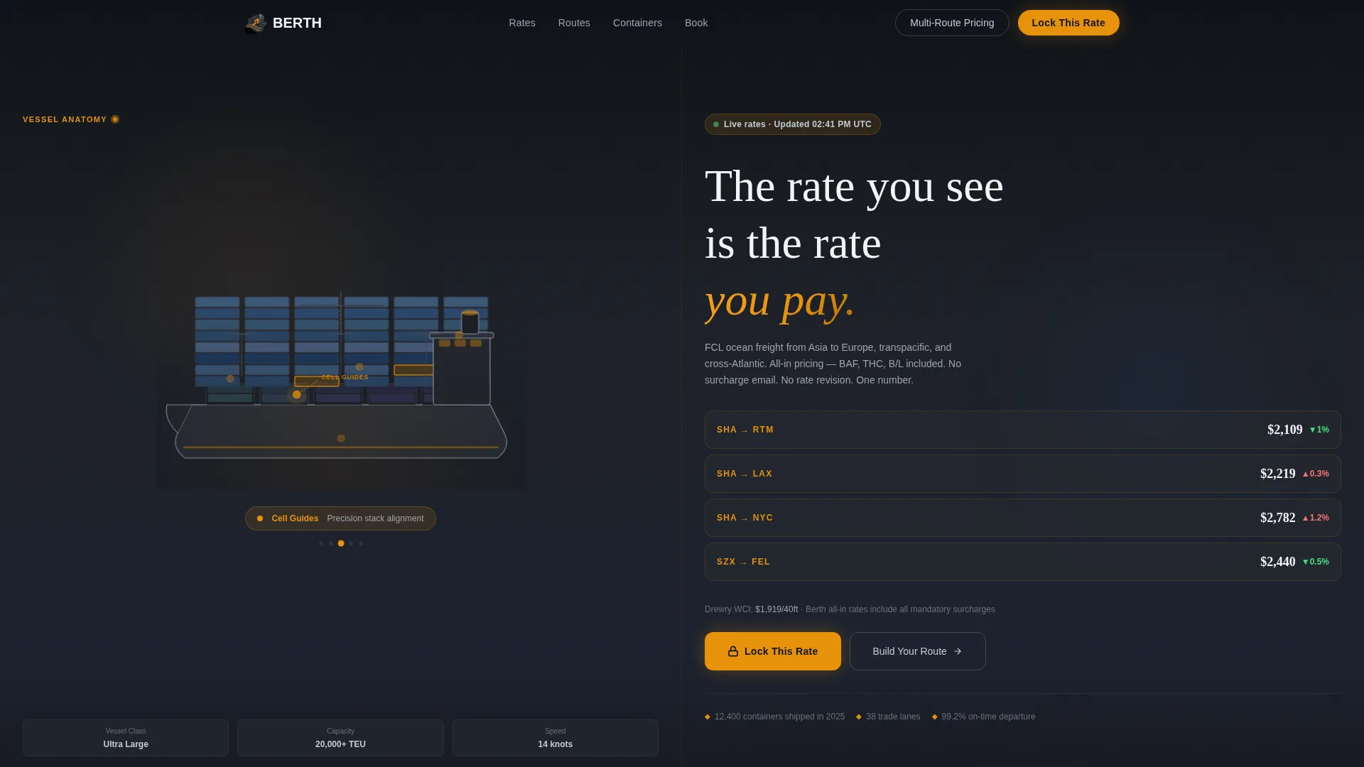 Ocean Container Shipping Landing Page Template