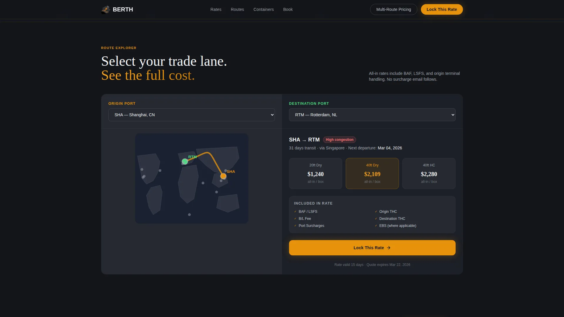 Ocean Container Shipping Landing Page Template