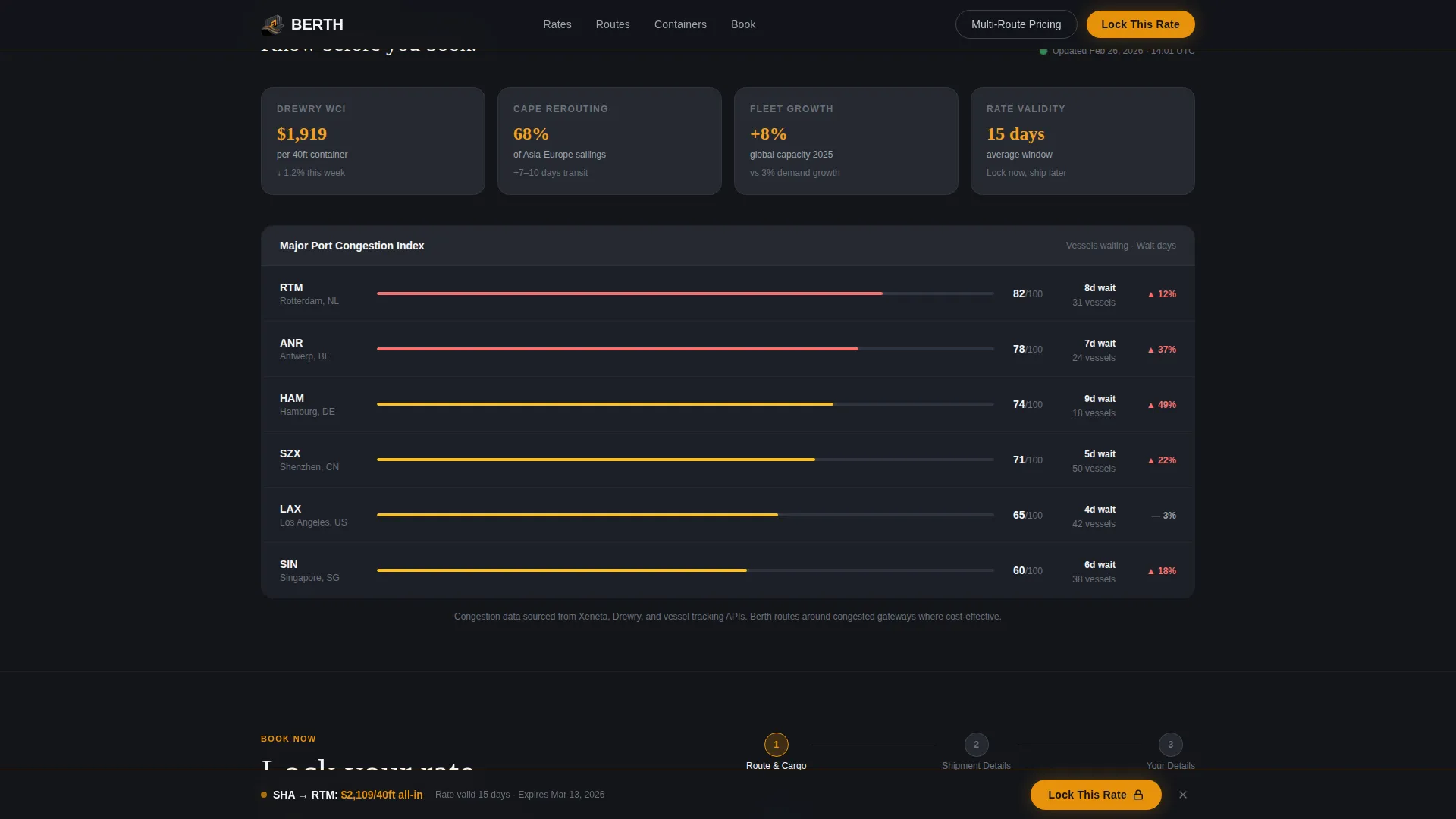 Ocean Container Shipping Landing Page Template