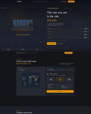 Ocean Container Shipping Landing Page Template
