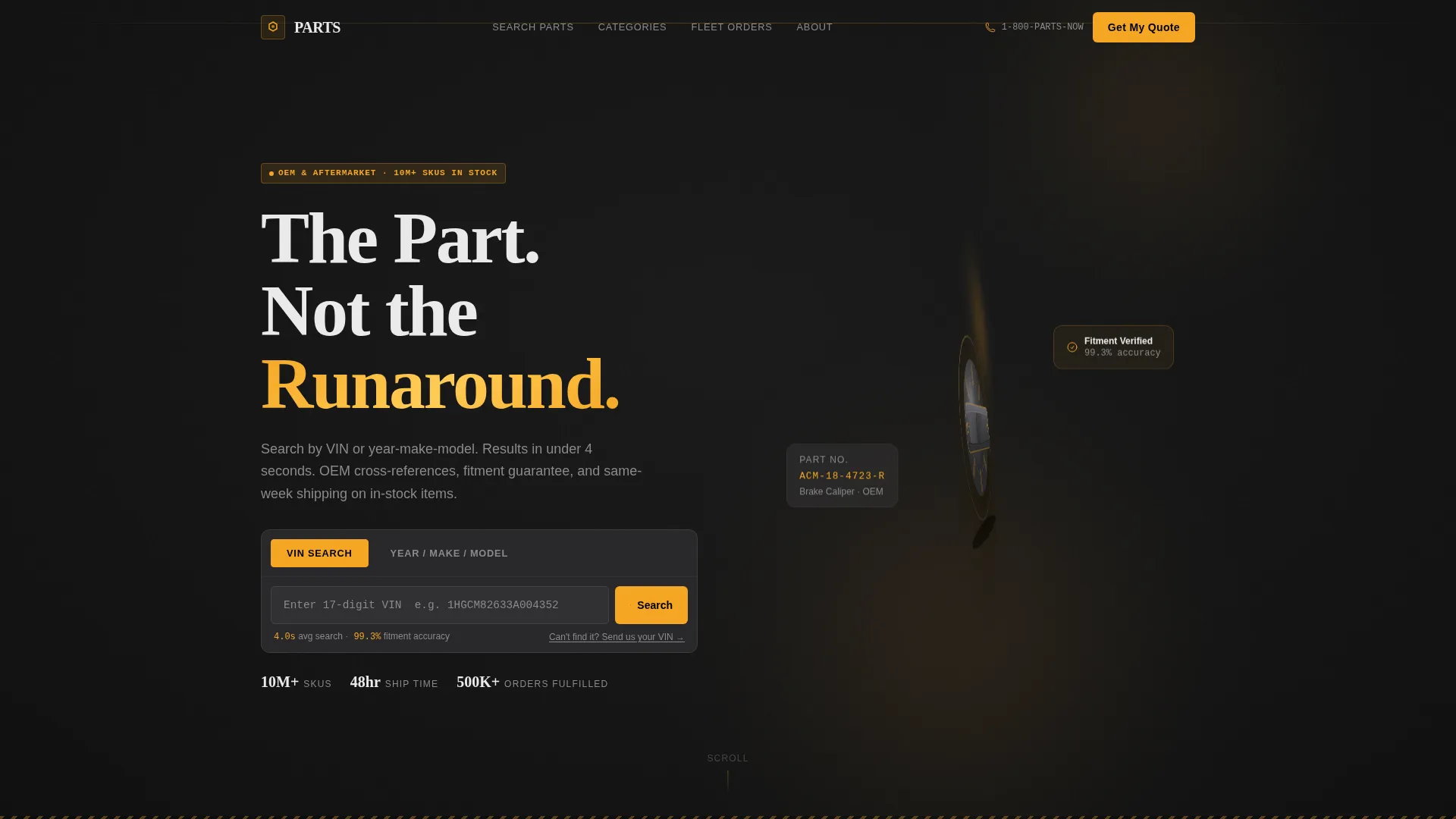 Industrial Auto Parts Landing Page Template