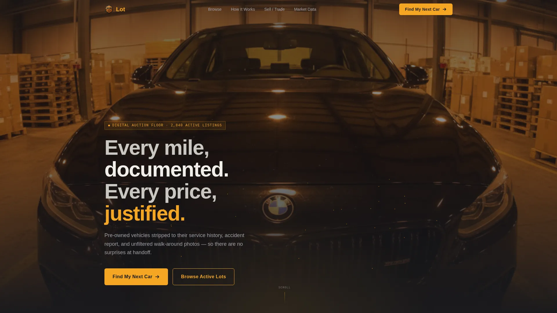 Used Car Marketplace Landing Page Template