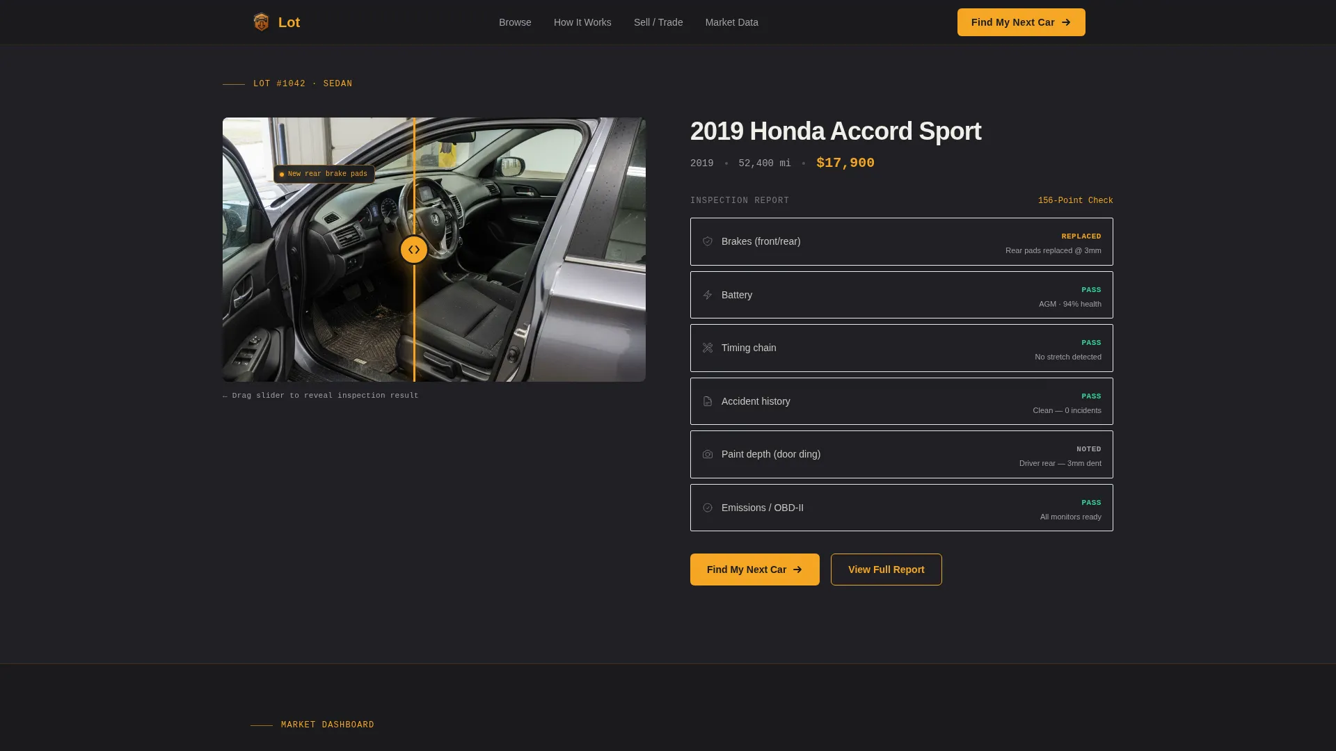 Used Car Marketplace Landing Page Template