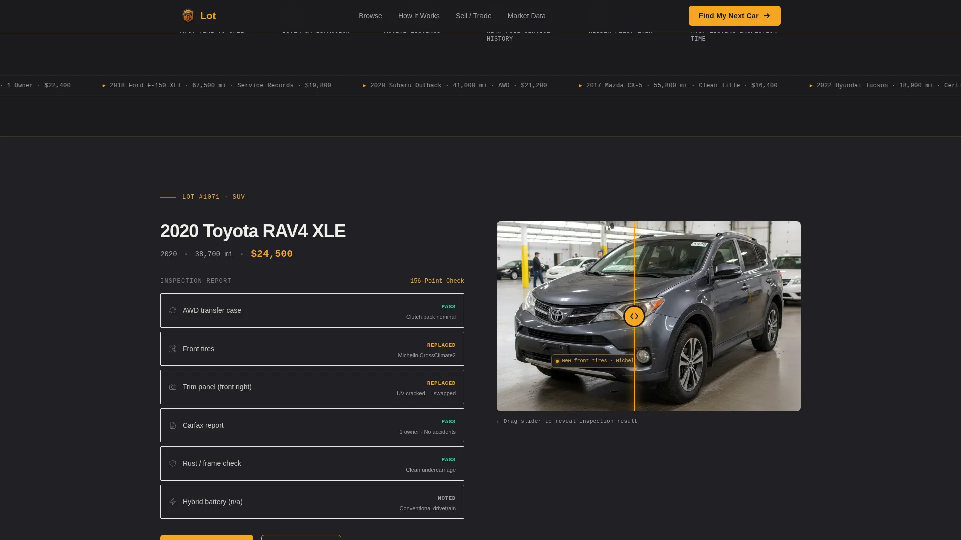 Used Car Marketplace Landing Page Template