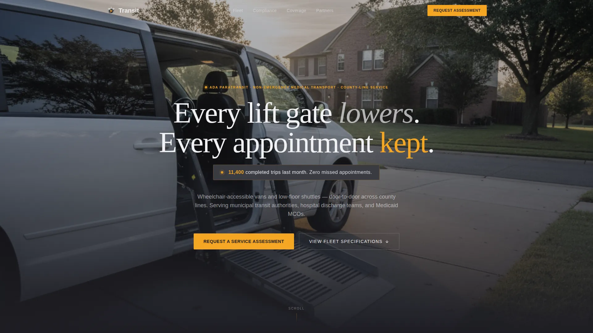 Paratransit Service Landing Page Template