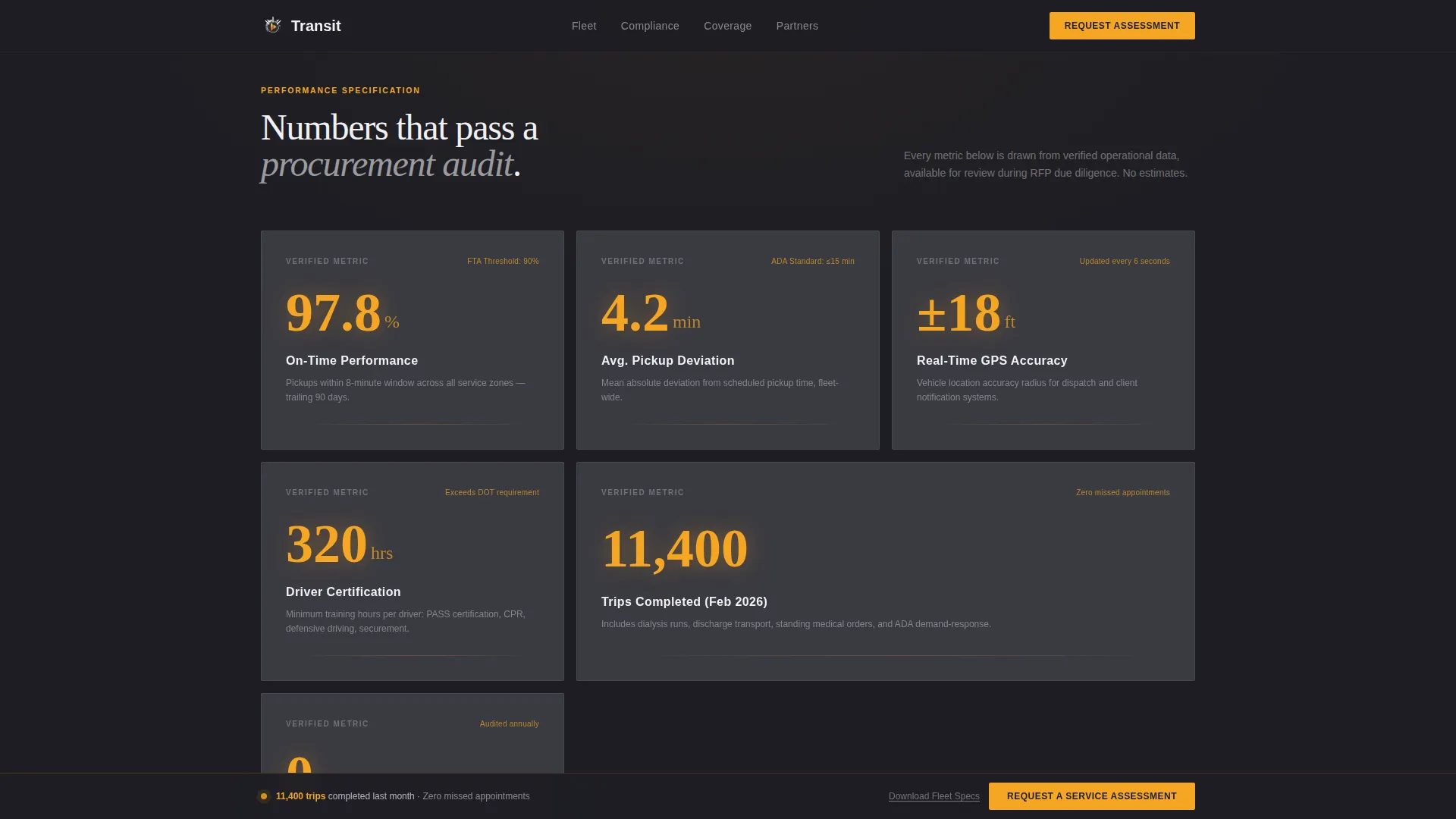 Paratransit Service Landing Page Template
