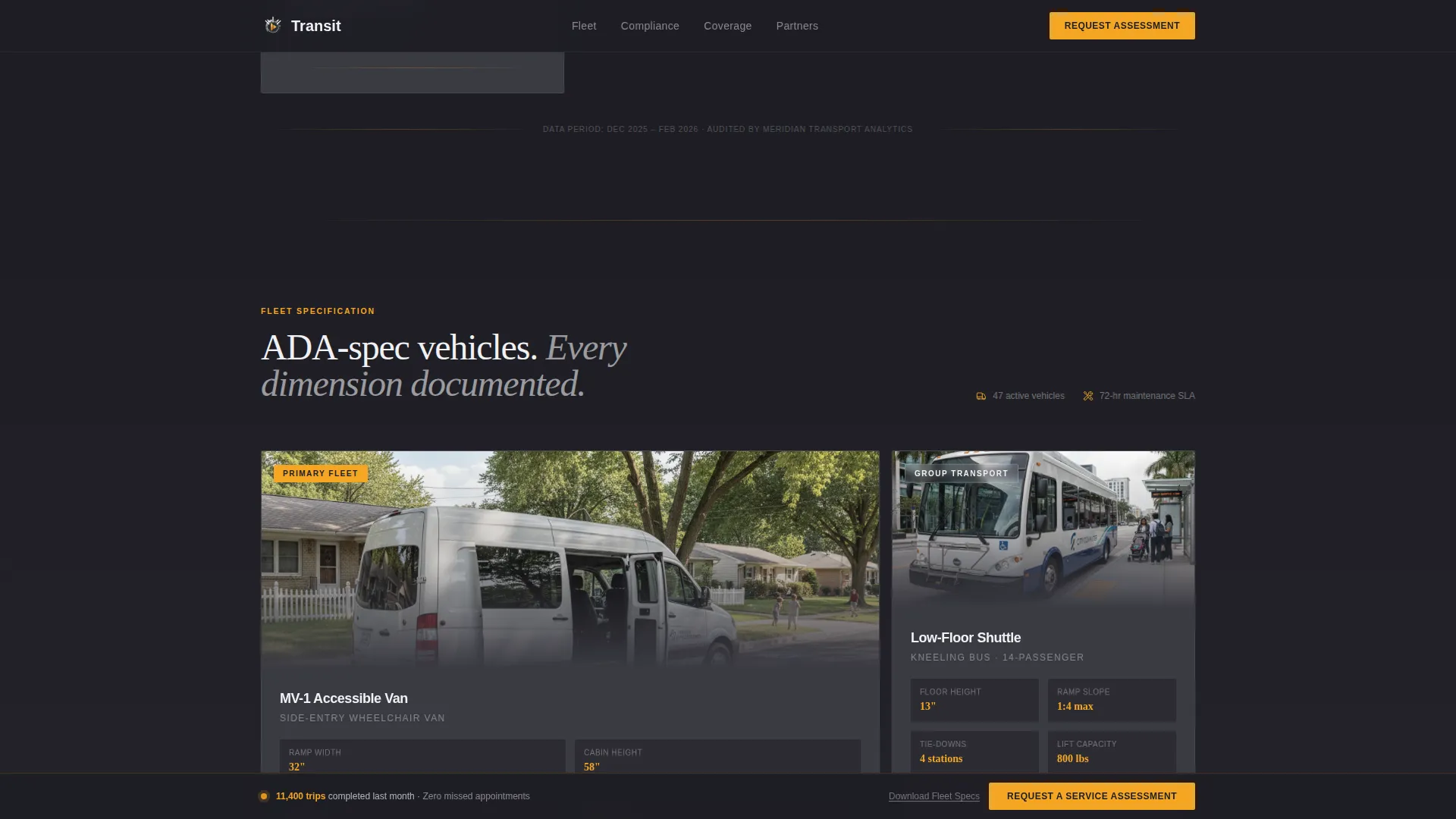 Paratransit Service Landing Page Template