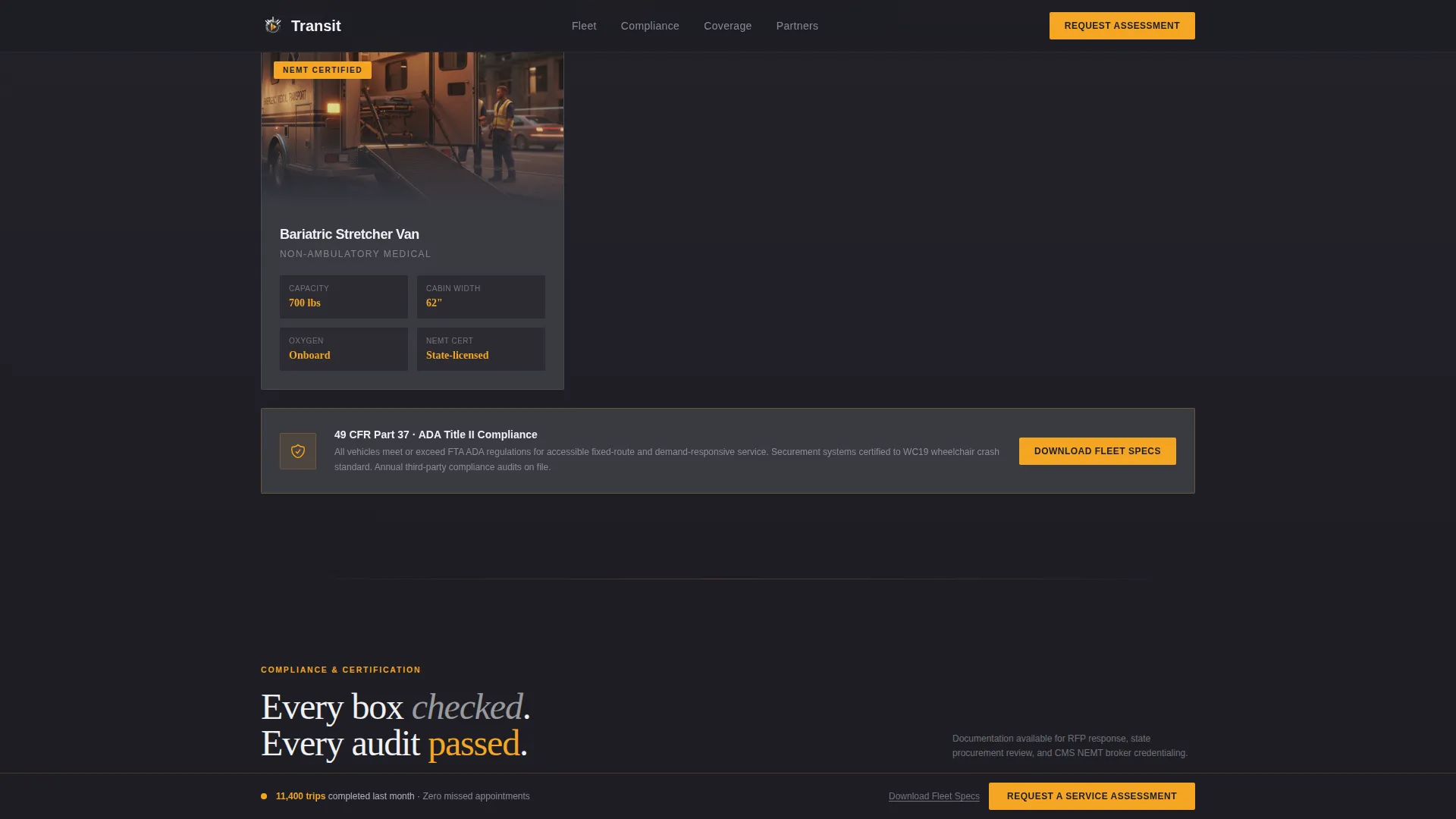 Paratransit Service Landing Page Template