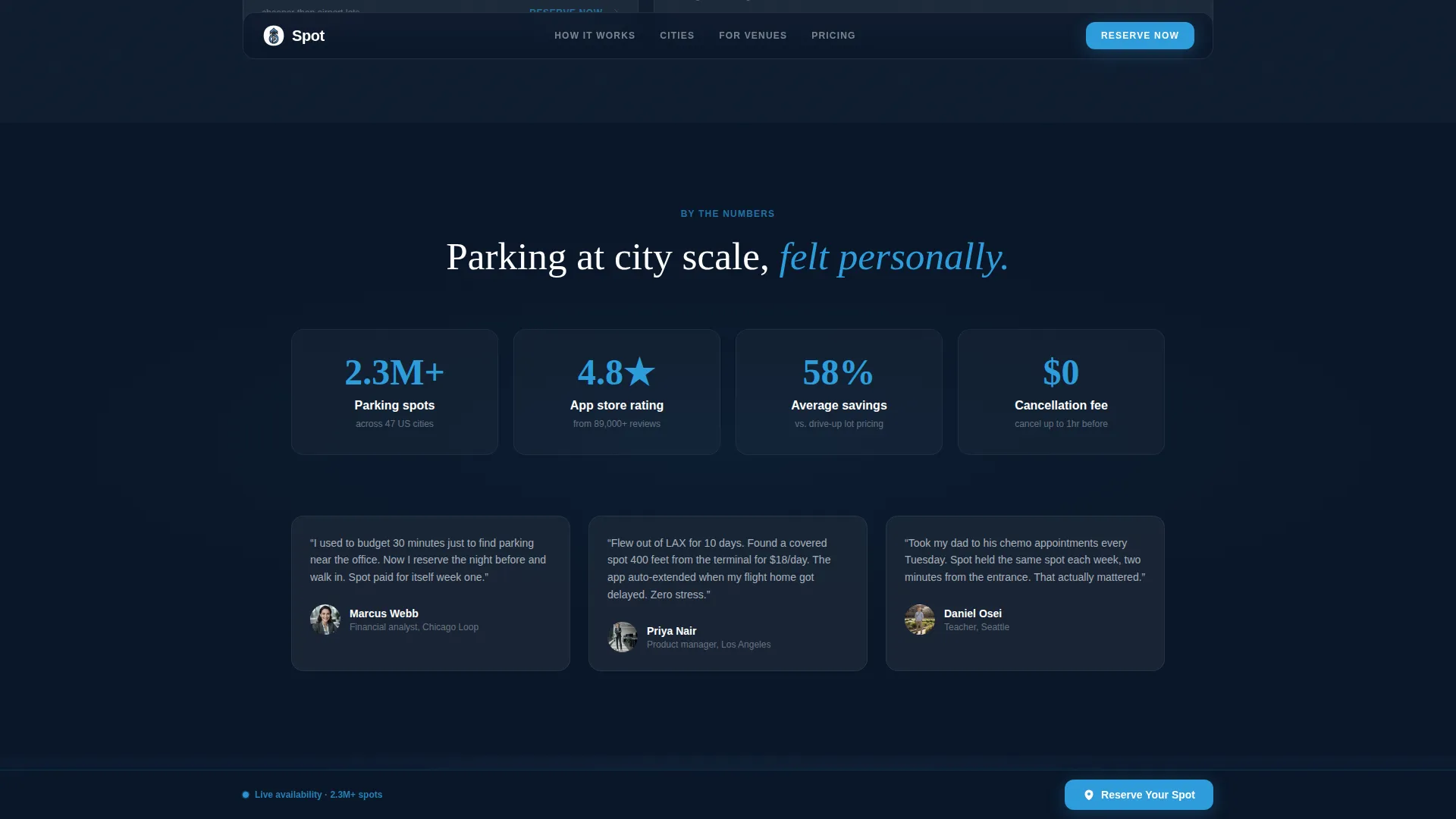 Parking Reservation Landing Page Template