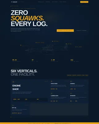 Aircraft MRO Landing Page Template | Data Grid