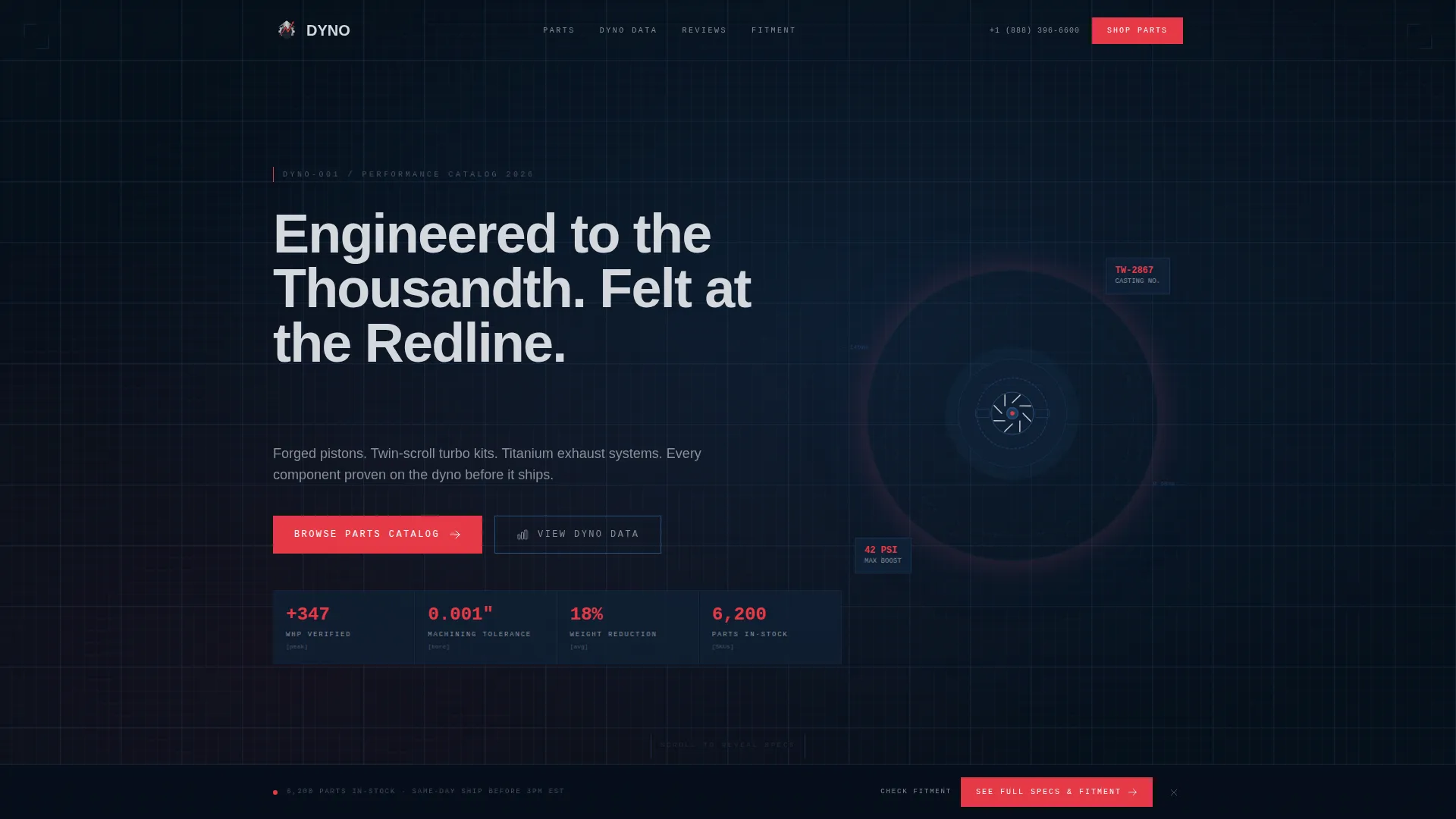 Performance Auto Parts Landing Page Template