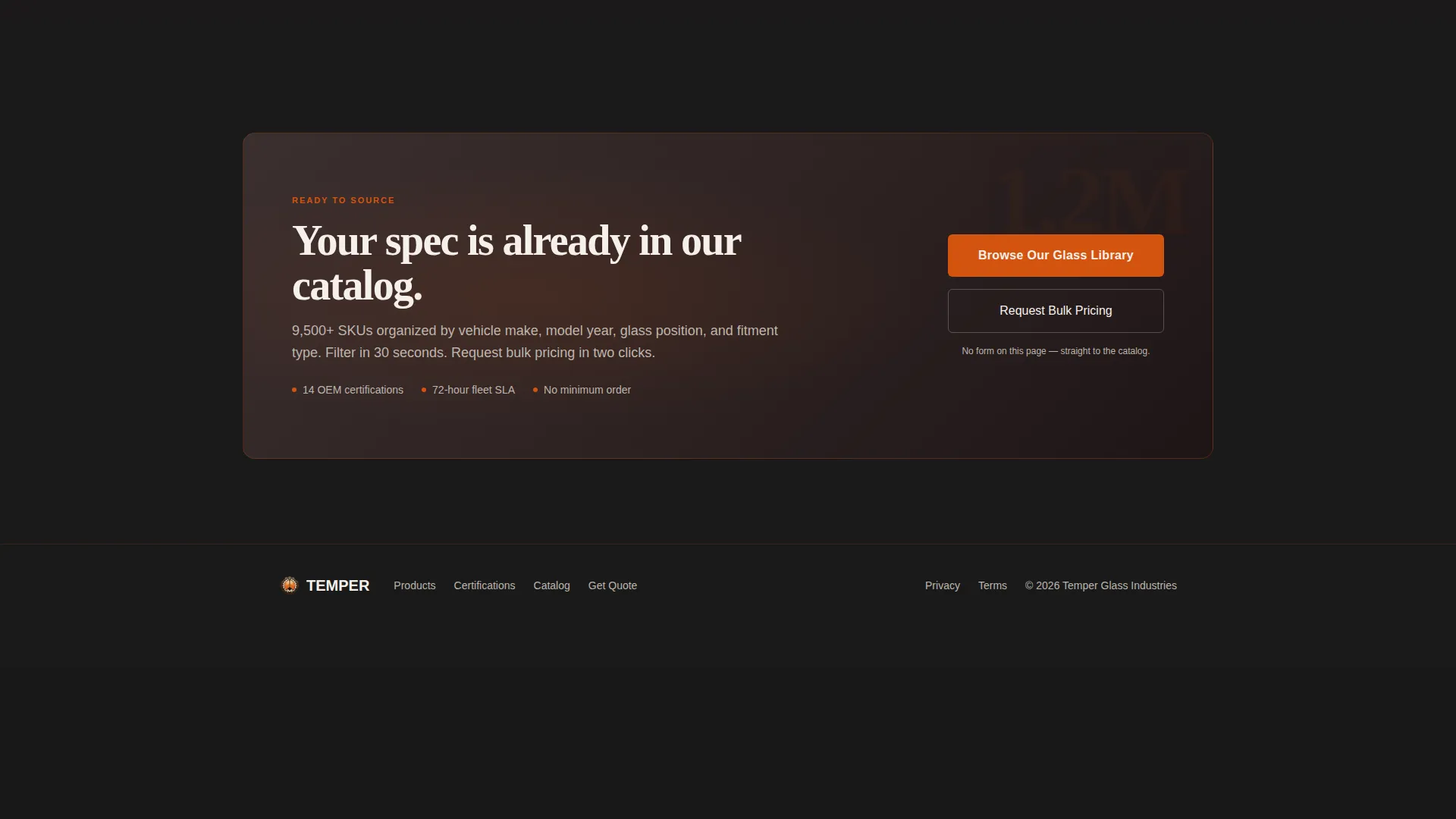 Auto Glass Manufacturer Landing Page Template