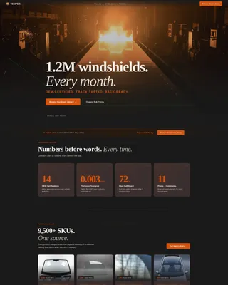 Auto Glass Manufacturer Landing Page Template