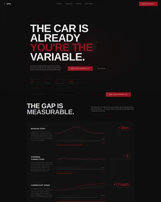 Racing Driver Academy Landing Page Template