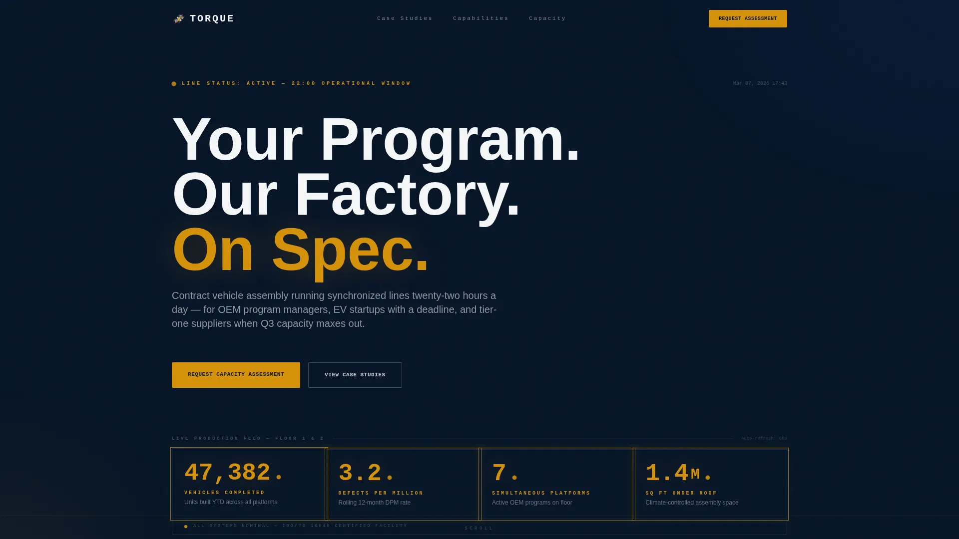 Automotive Assembly Service Landing Page Template