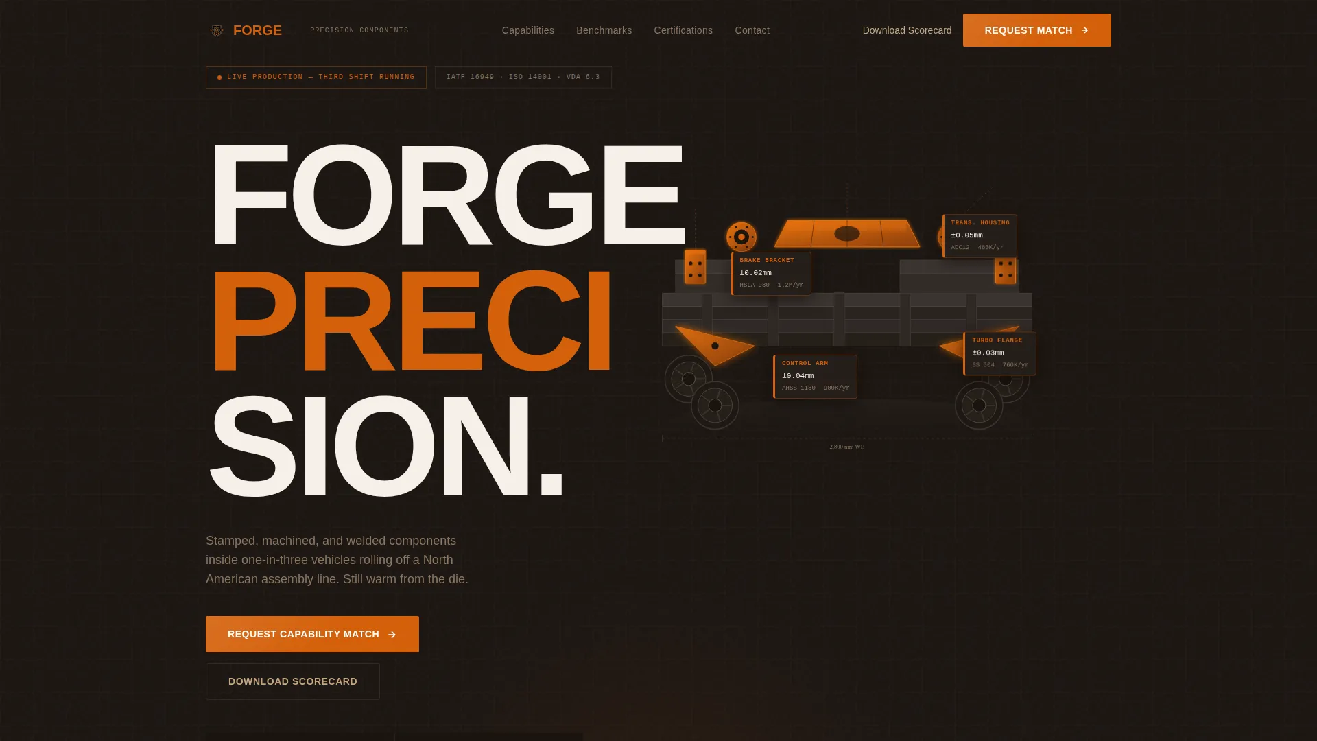 Automotive OEM Supplier Landing Page Template